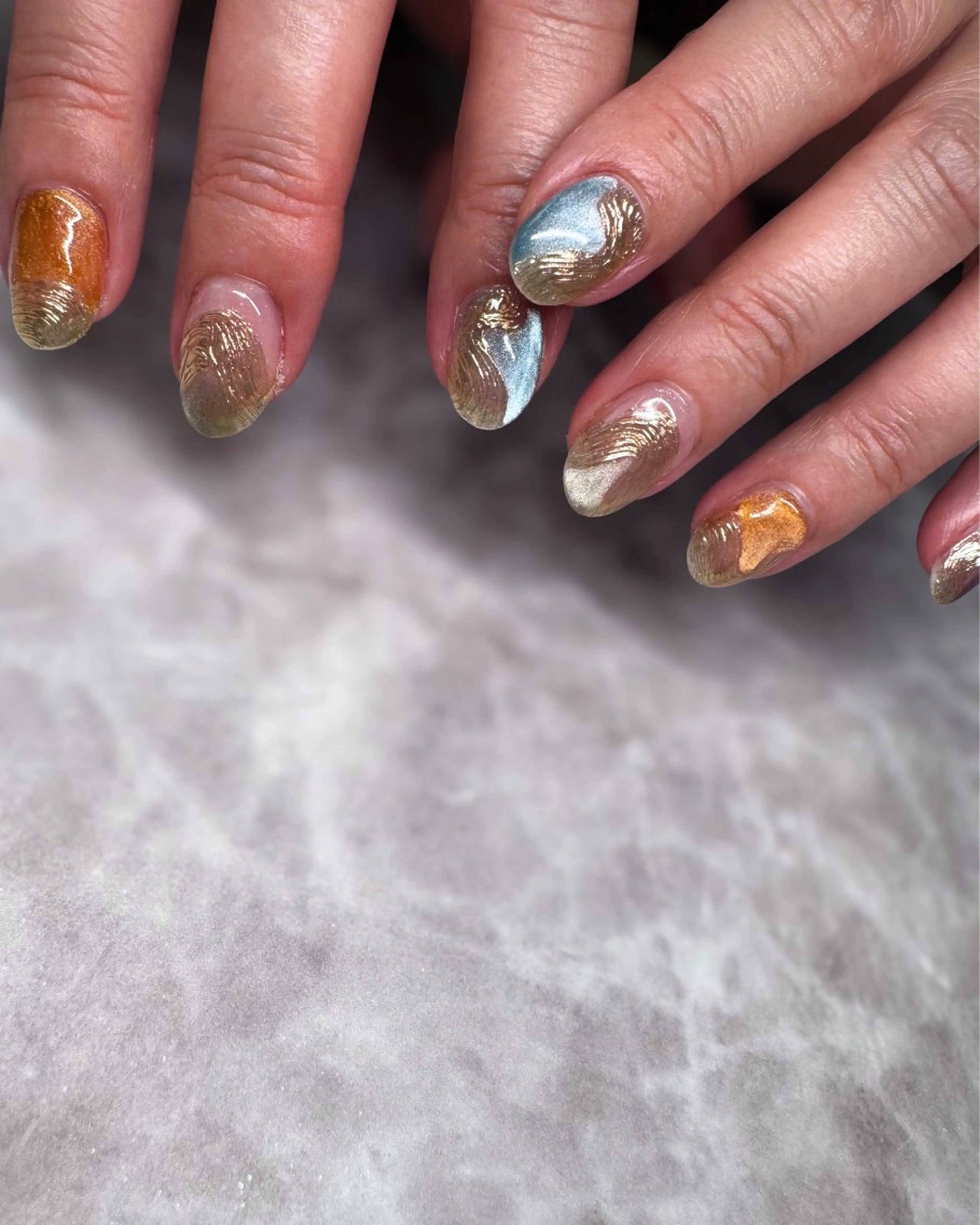 ネイル フラッシュネイル ジェルネイル マグネットネイル ニュアンスネイル パラジェル Nu:茅ヶ崎所属・Nu: ヌーのネイルデザイン