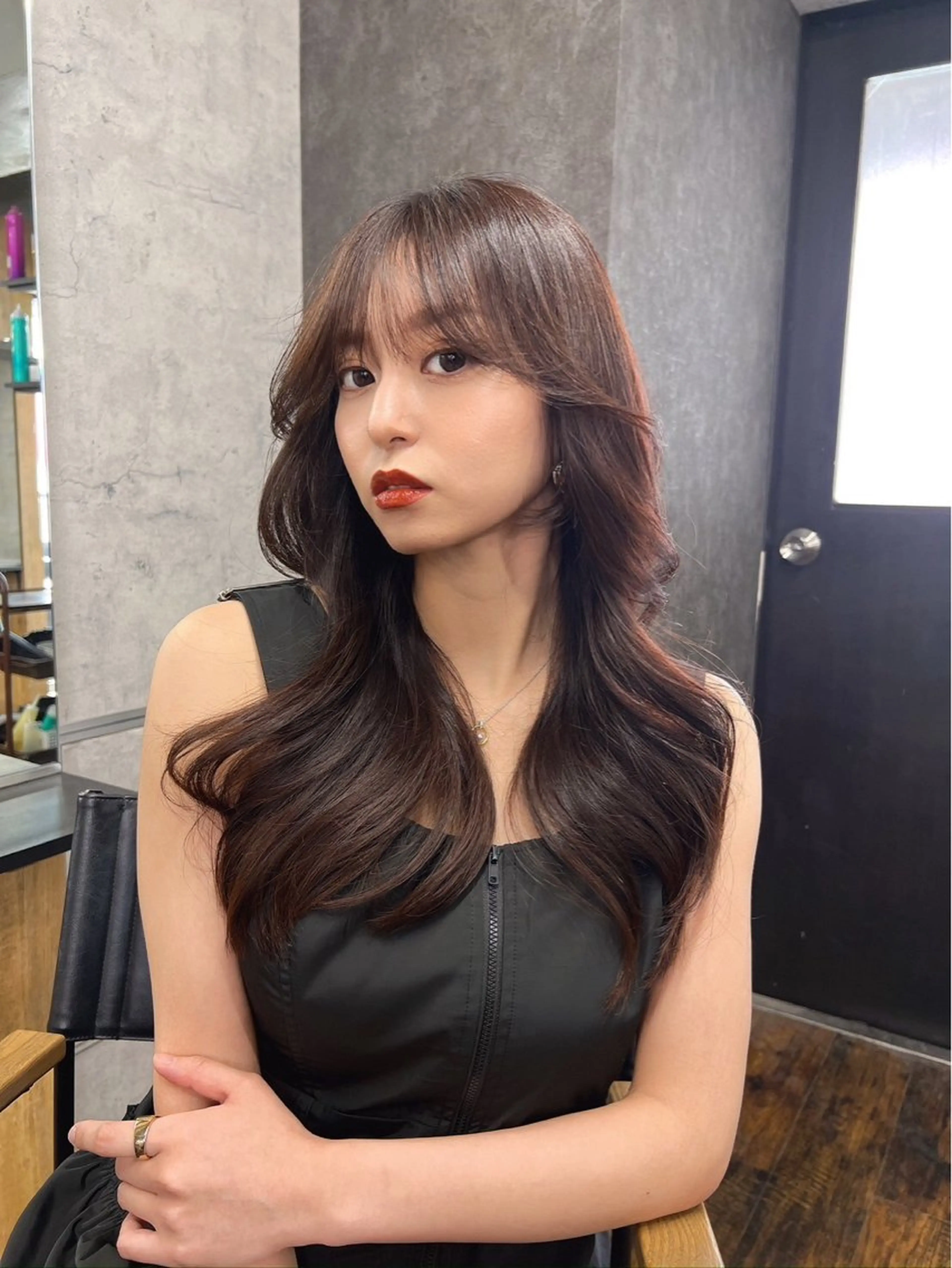 ロング カラー パーマ ヘアアレンジ foi. フォワ所属・🇰🇷韓国トレンド ヘア🇰🇷高田のヘアスタイル