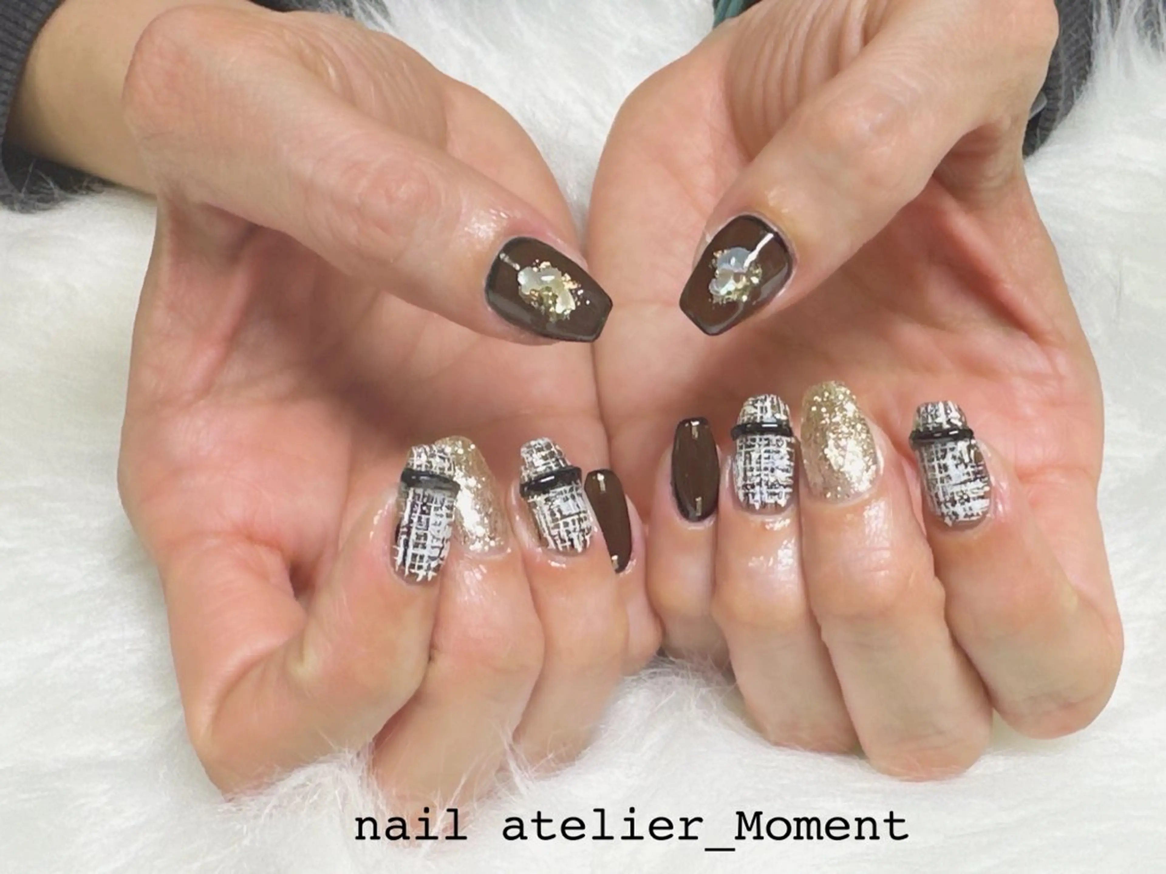 ネイル ツイードネイル ハンドネイル nail atelier_Moment所属・nail Momentのネイルデザイン