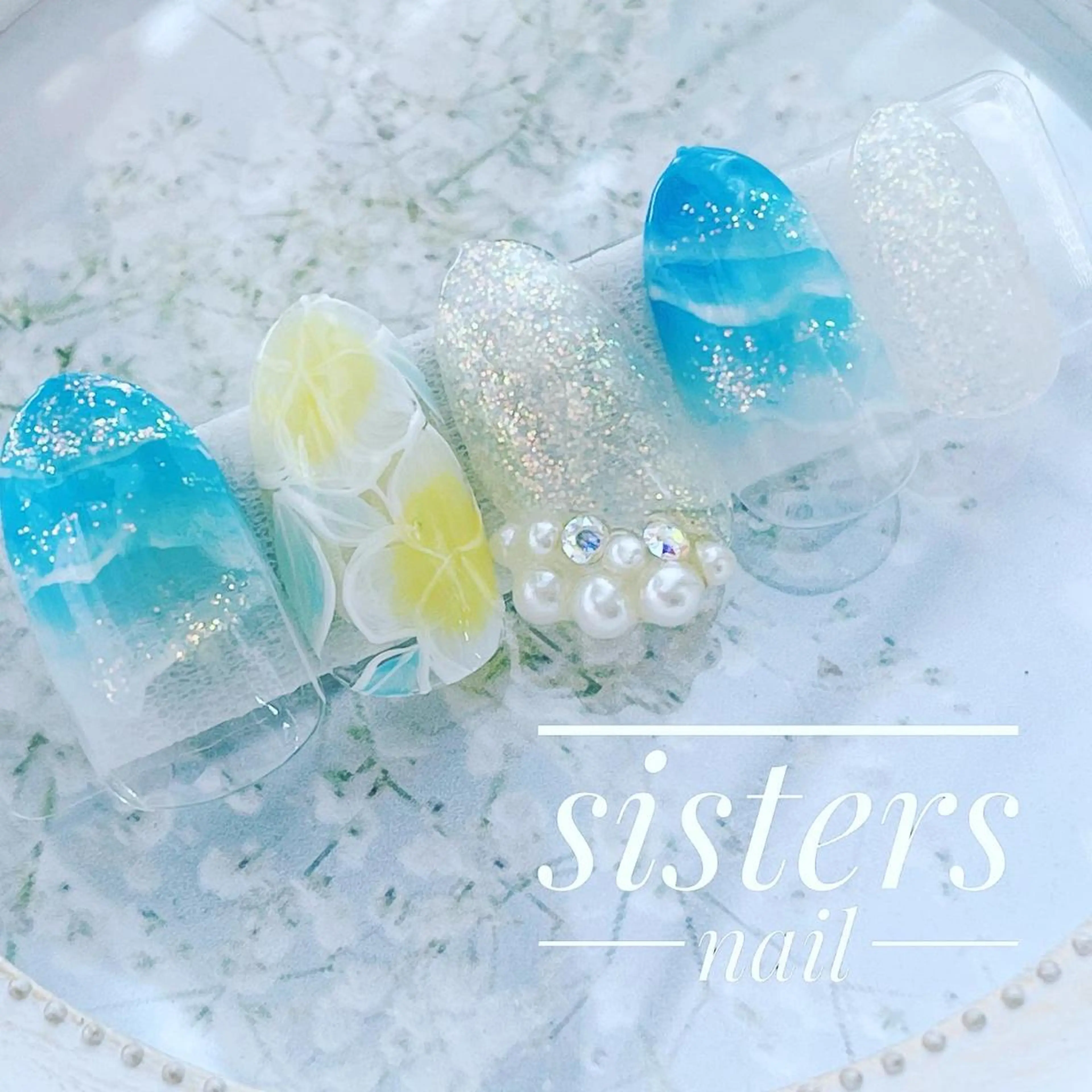 ネイル アートネイル フラワーネイル 夏ネイル sisters nail.fのネイルデザイン