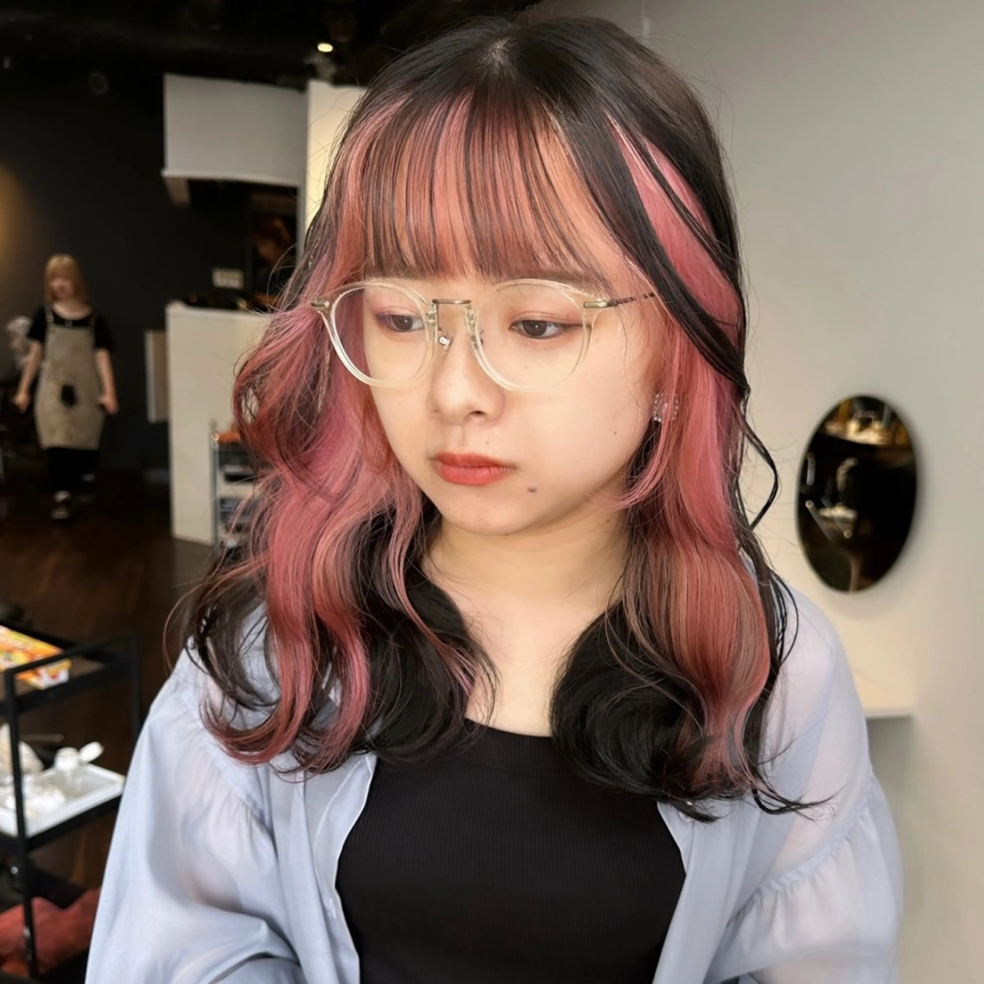 ショート カラー ヘアカラー トリートメント 心斎橋ダブルカラー ボブ/レイヤーのヘアスタイル