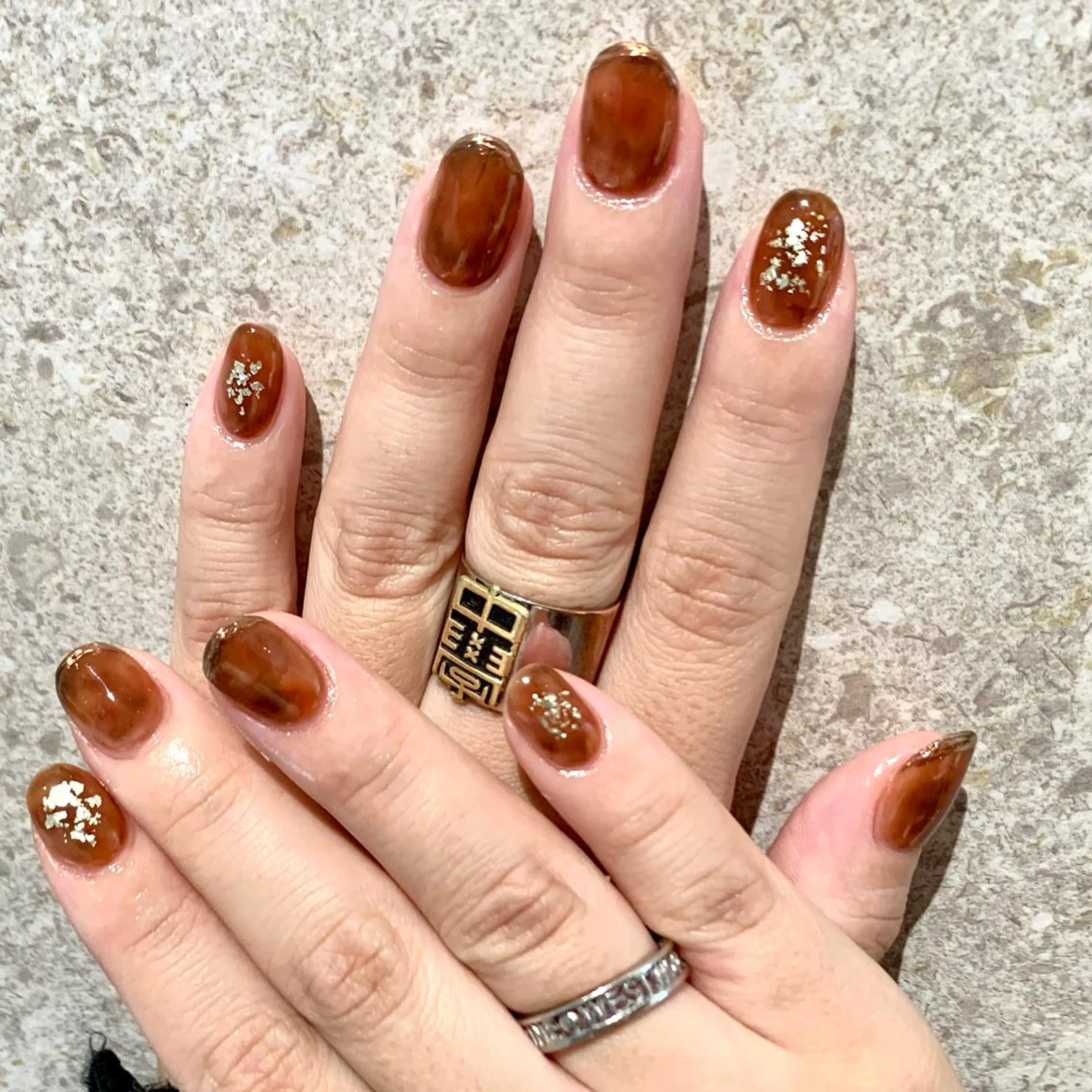 ネイル べっ甲ネイル フレンチネイル ミラーネイル ハンドネイル ハンドケア esby Loely MIZUKIのネイルデザイン