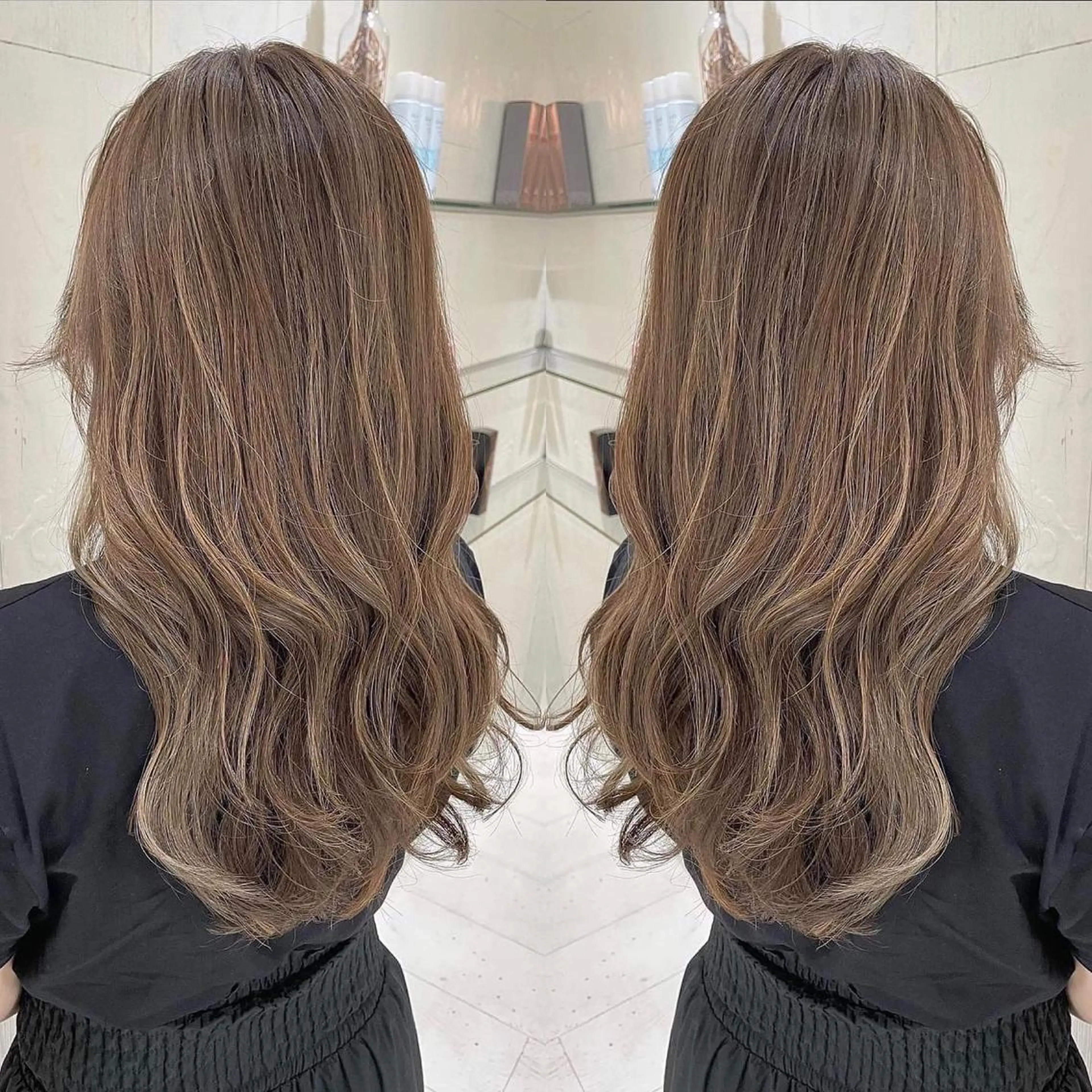 ロング カラー アッシュ ベージュカラー 透明感カラー ハイライトカラー 外国人風カラー ヘアカラー トリートメント 河合秀明/ショート /ボブ/レイヤーのヘアスタイル