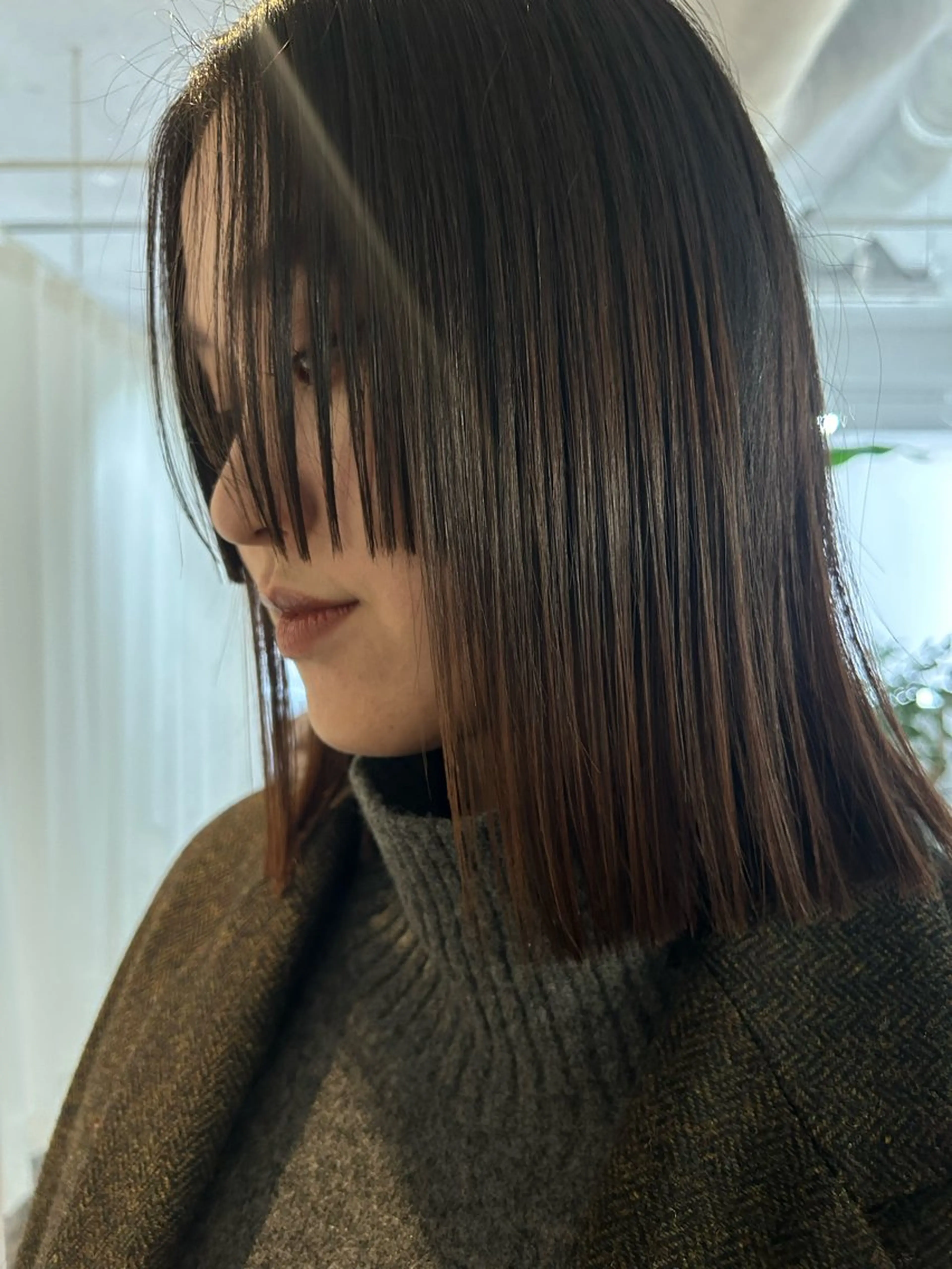 ミディアム カラー パーマ ヘアアレンジ メンズ ボブ 顔周りカット 似合わせカット 鈴木 乃愛のヘアスタイル