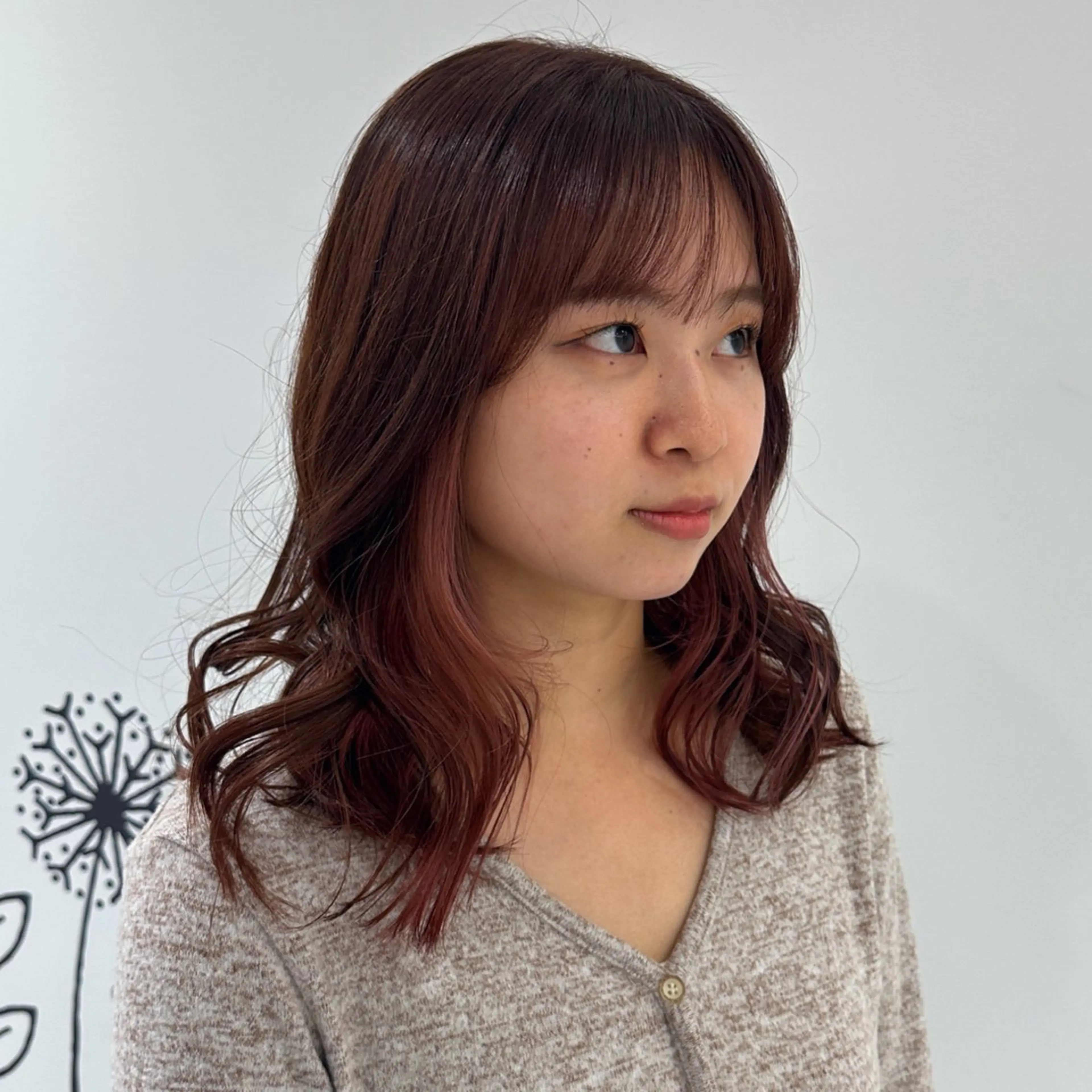 カラー ブリーチ ブリーチなしカラー ピンクカラー カット ヘアカラー トリートメント こうた/髪質改善 ストレート/ヘアケアのヘアスタイル