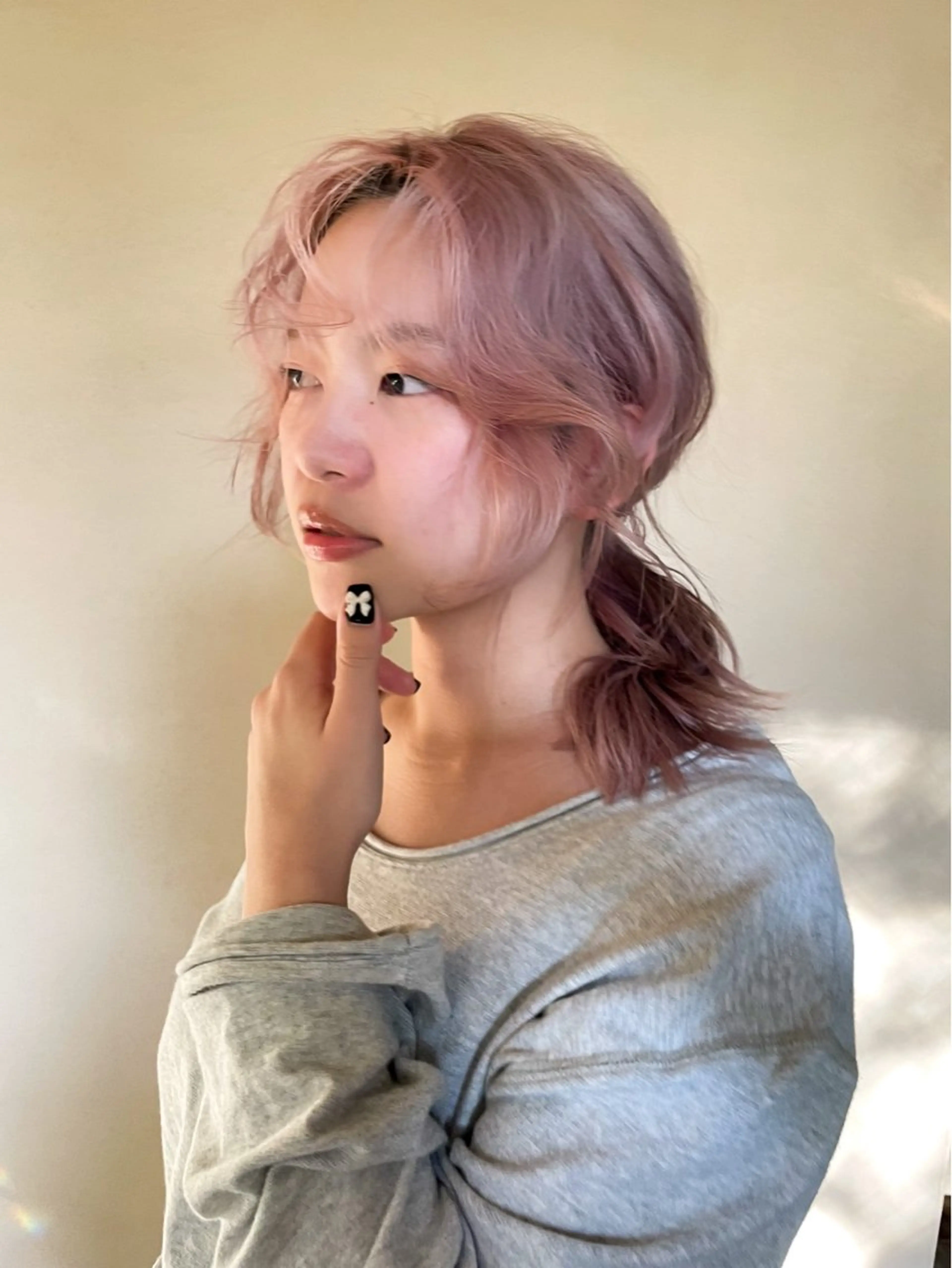 ロング カラー ピンクカラー 木村 桃子のヘアスタイル