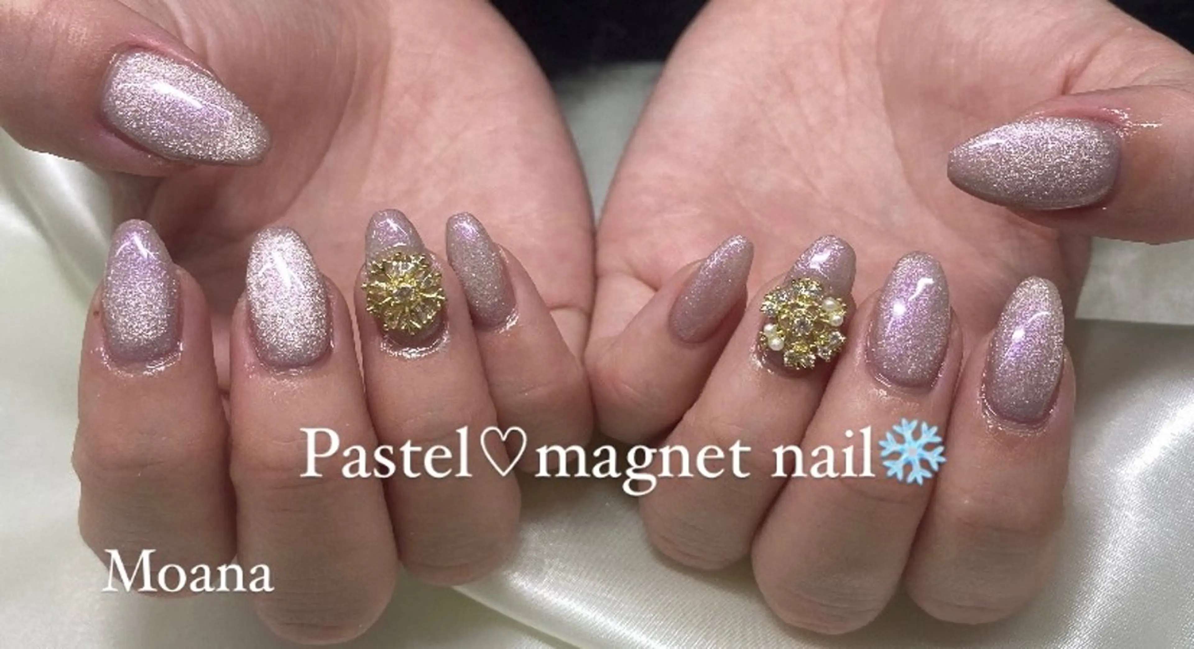 ネイル ラメ(グリッター) マグネットネイル ハンドネイル MoanaNail Manamiのネイルデザイン