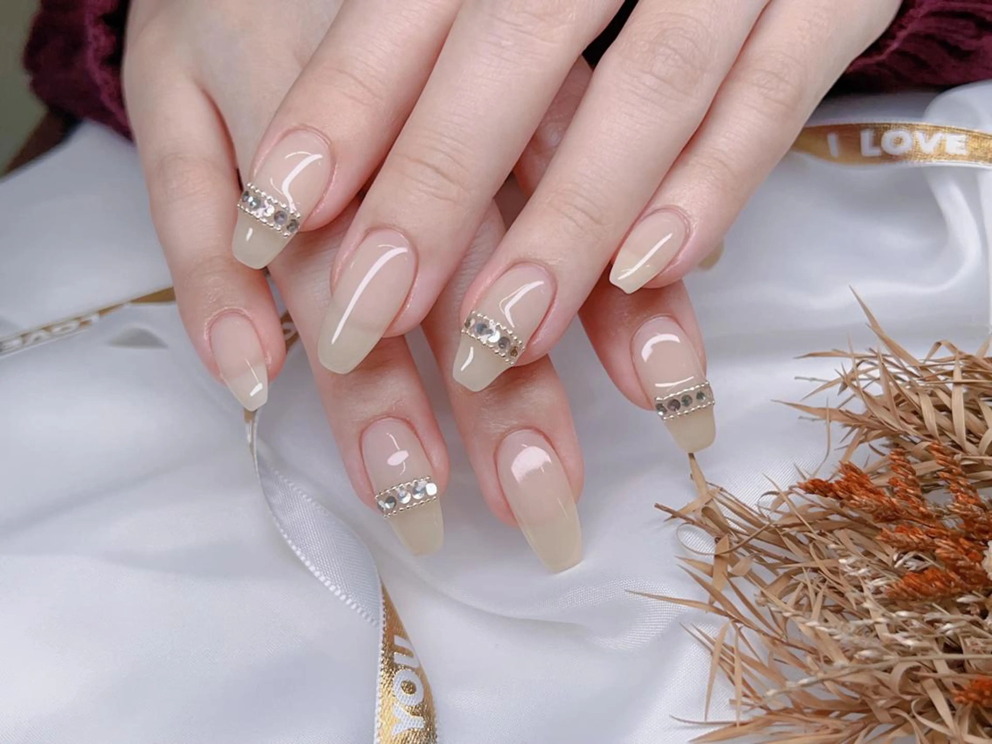 ネイル ハート 冬ネイル ハク キのネイルデザイン