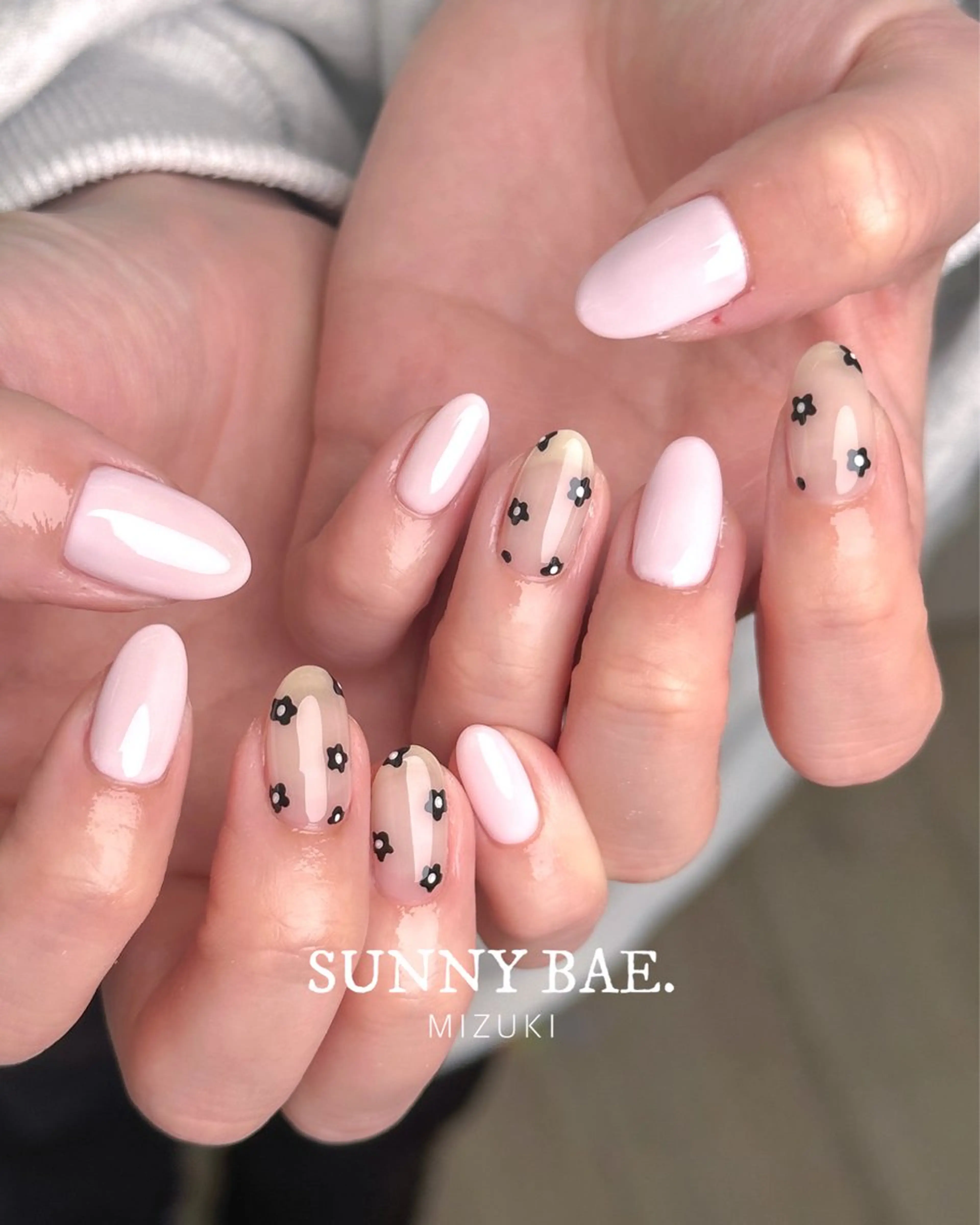 ネイル フラワーネイル ピンク 春ネイル ハンドネイル SUNNY BAE. 🌼MIZUKIのネイルデザイン