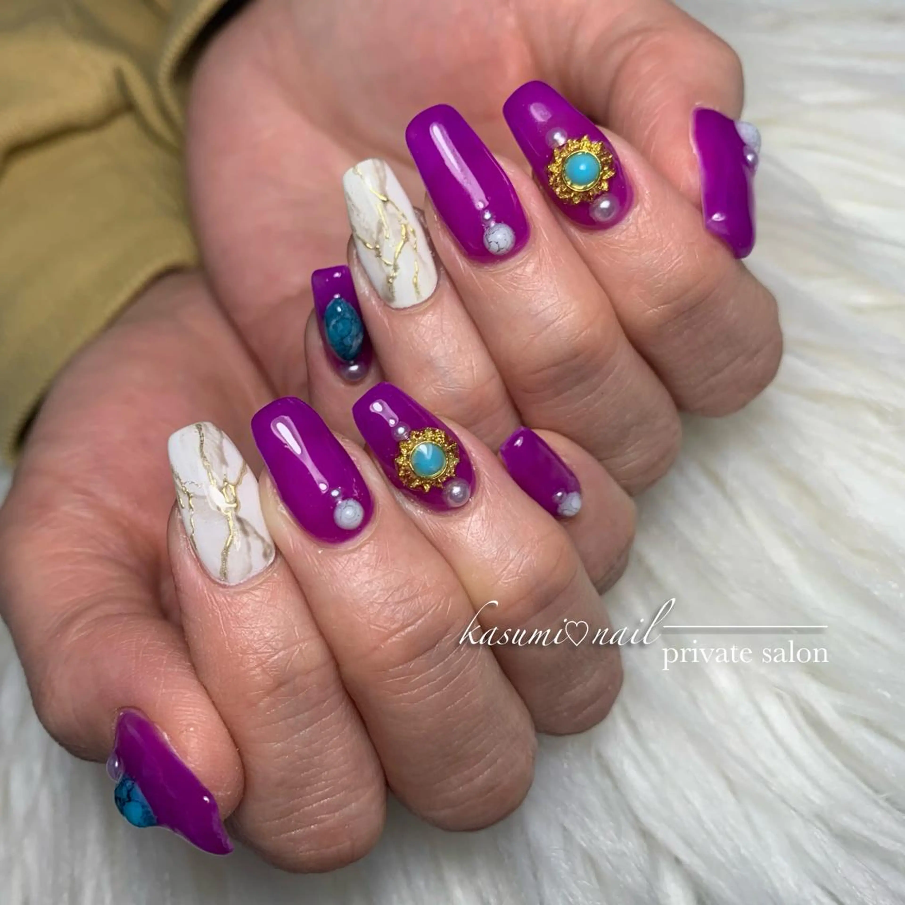 ネイル アートネイル フットネイル フレンチネイル ロングネイル マグネットネイル KASUMI♡ Nailのネイルデザイン