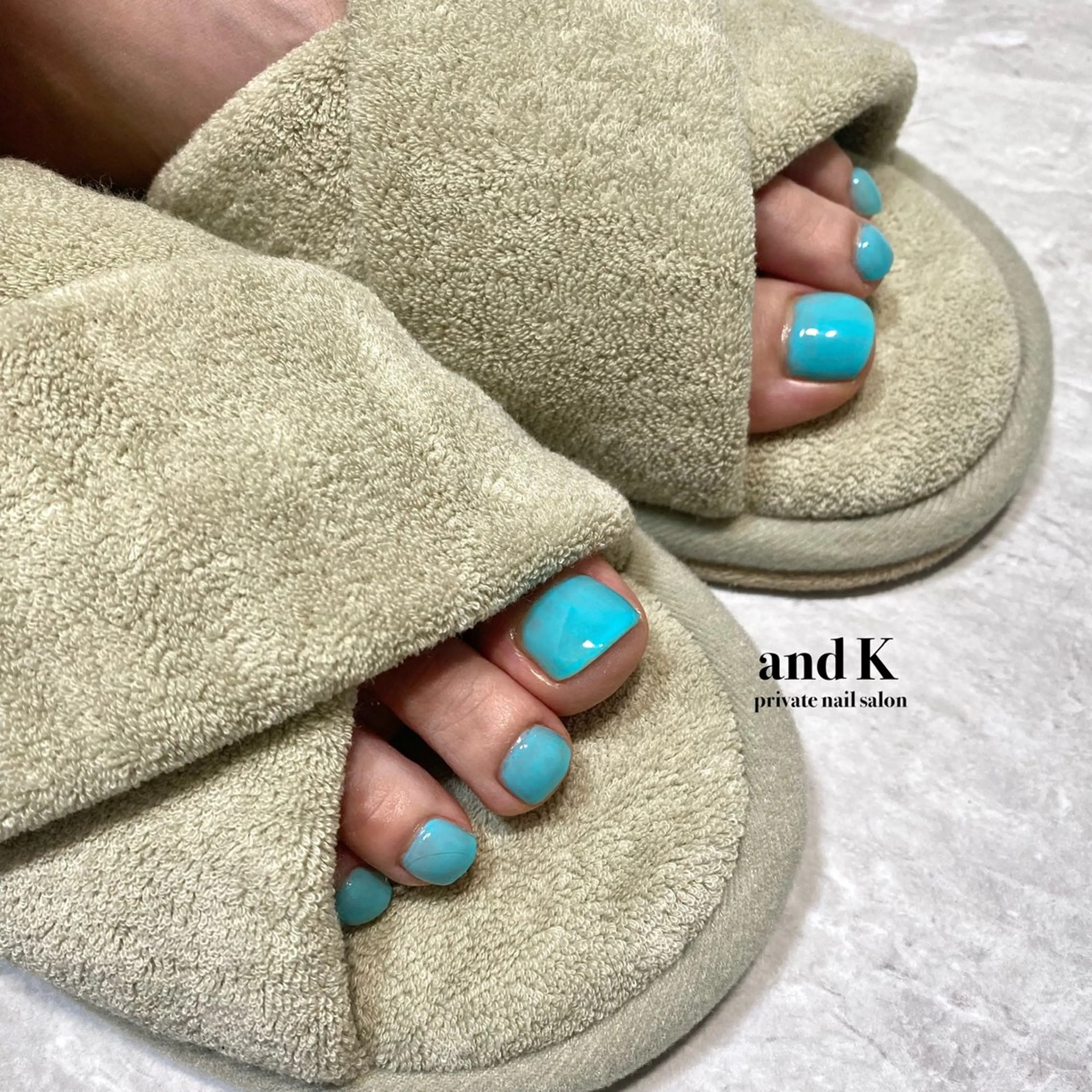 ネイル ブルー フットネイル andK nail salonのネイルデザイン
