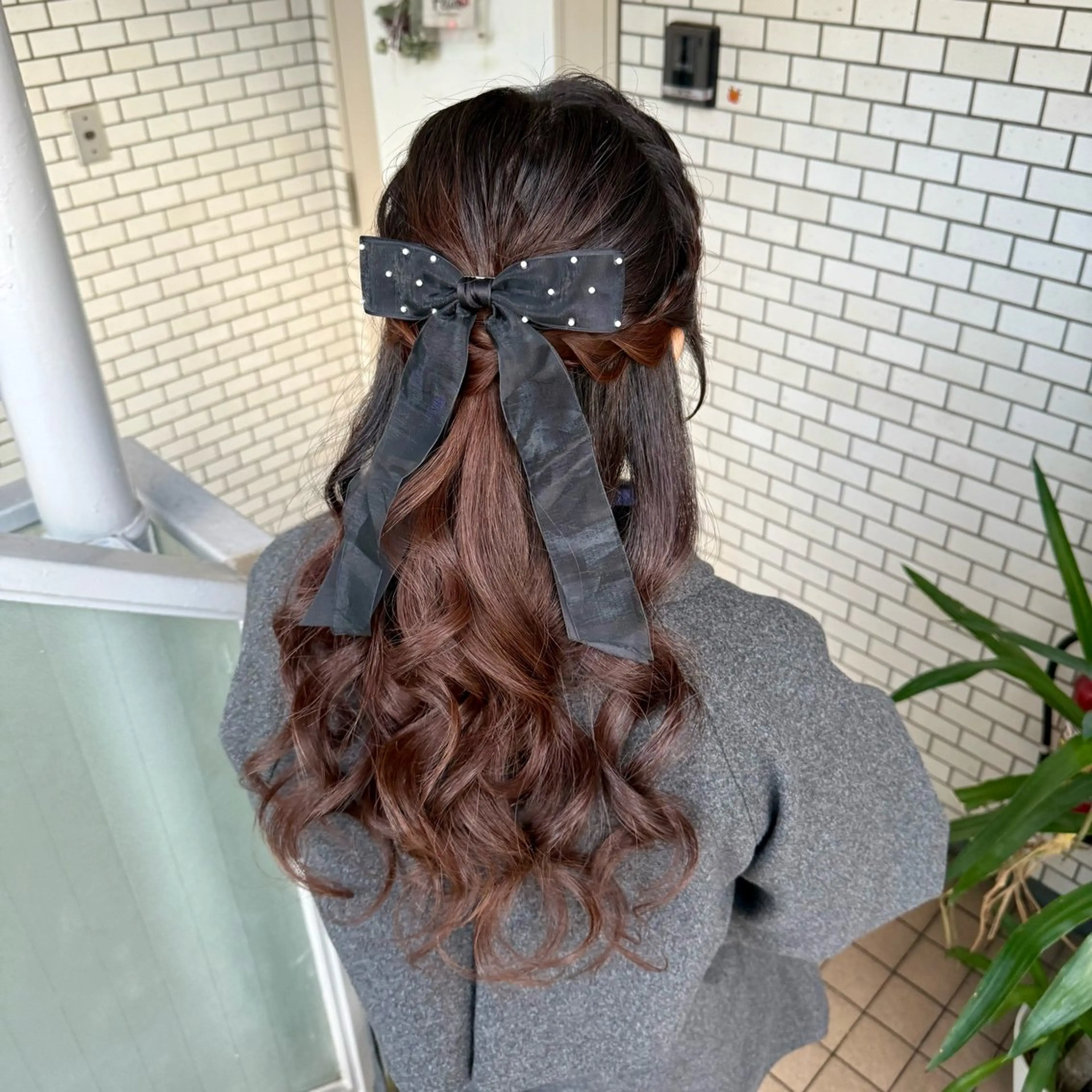 ロング ヘアアレンジ 成人式 編みこみ ハーフアップ 結婚式・ブライダル 卒業式のヘアスタイル ヘアセット 褒められヘアメイク /ボブ女子🐶みおのヘアスタイル
