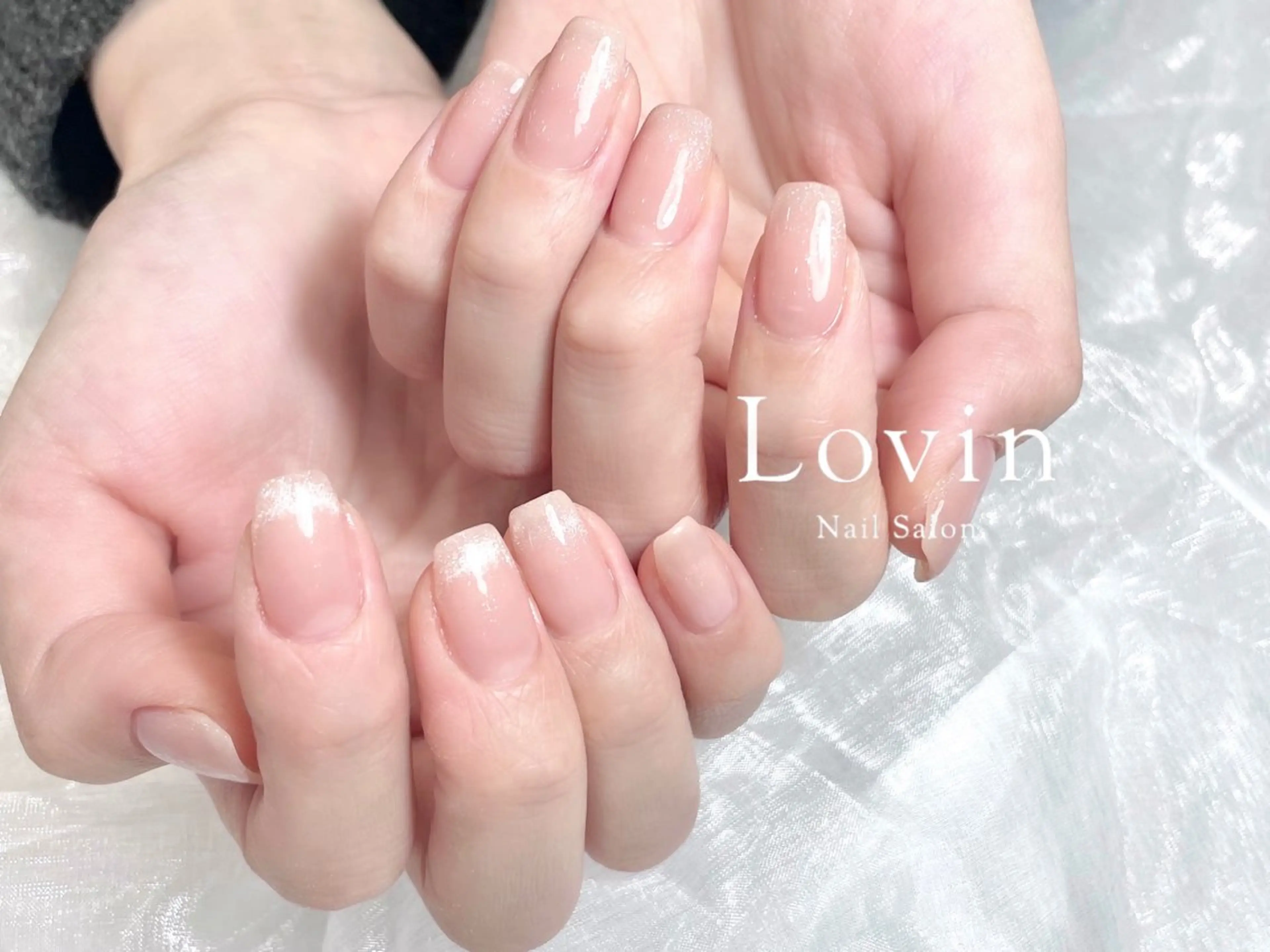 ネイル フレンチネイル ジェルネイル マグネットネイル マグネットフレンチ オフィスネイル パラジェルプレミアムサロン nail care &spa Lovin［ラヴィン］所属・Azegami Minaのネイルデザイン