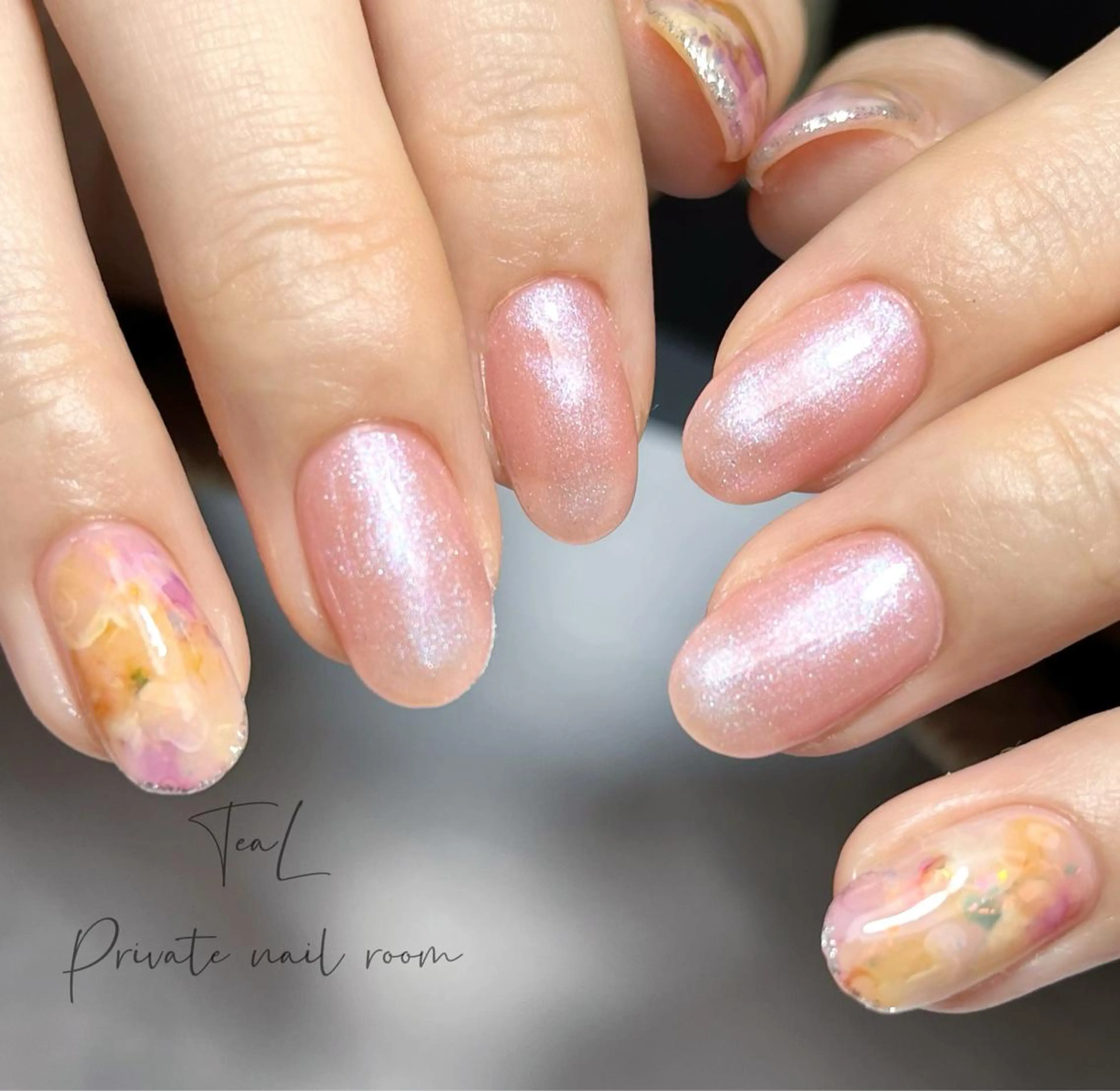 ネイル ニュアンスネイル シンプルネイル ハンドネイル TeaL nailのネイルデザイン