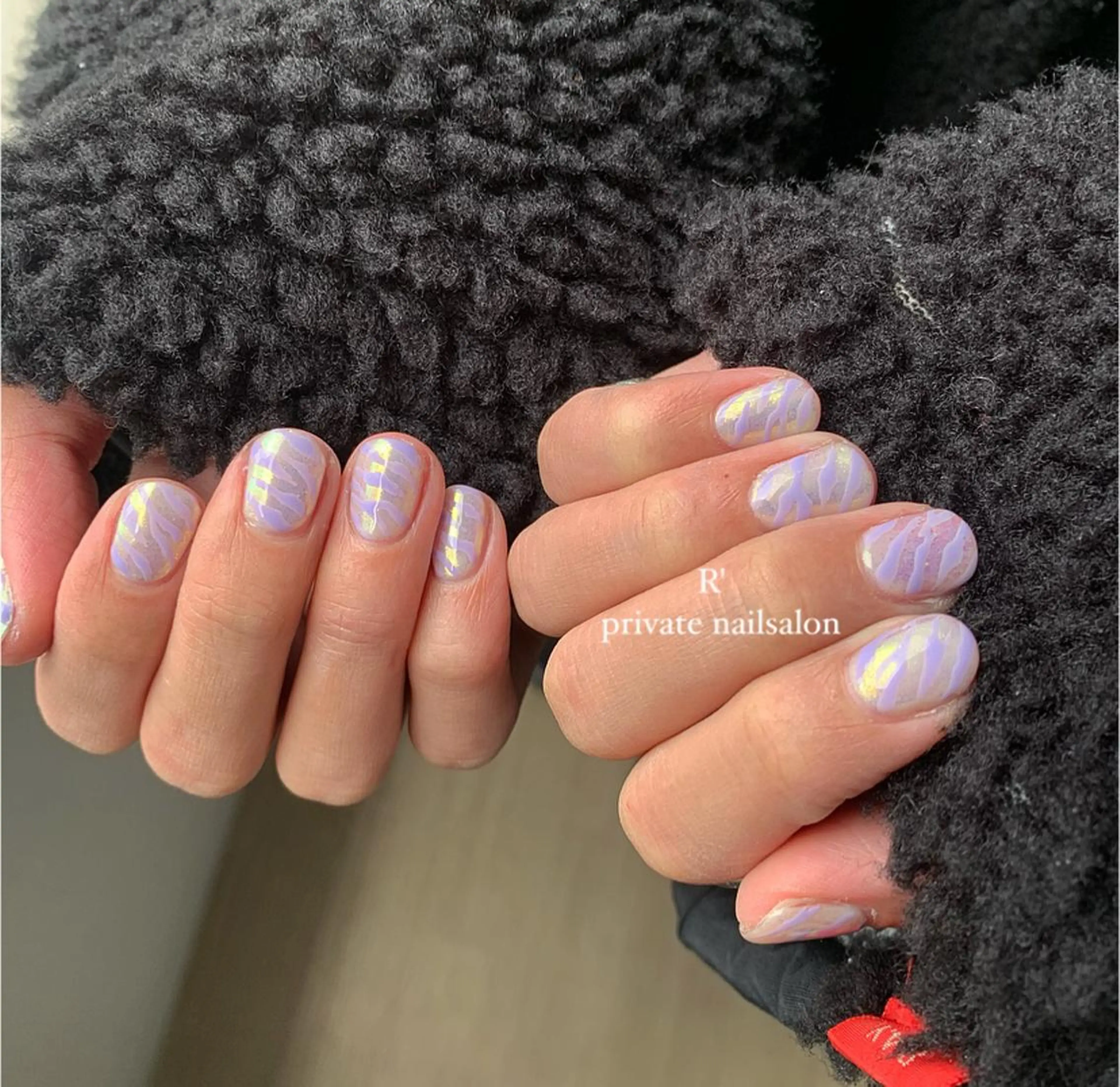 ネイル アニマル柄 オーロラネイル Bersinar nail所属・Bersinar nail(rina)のネイルデザイン