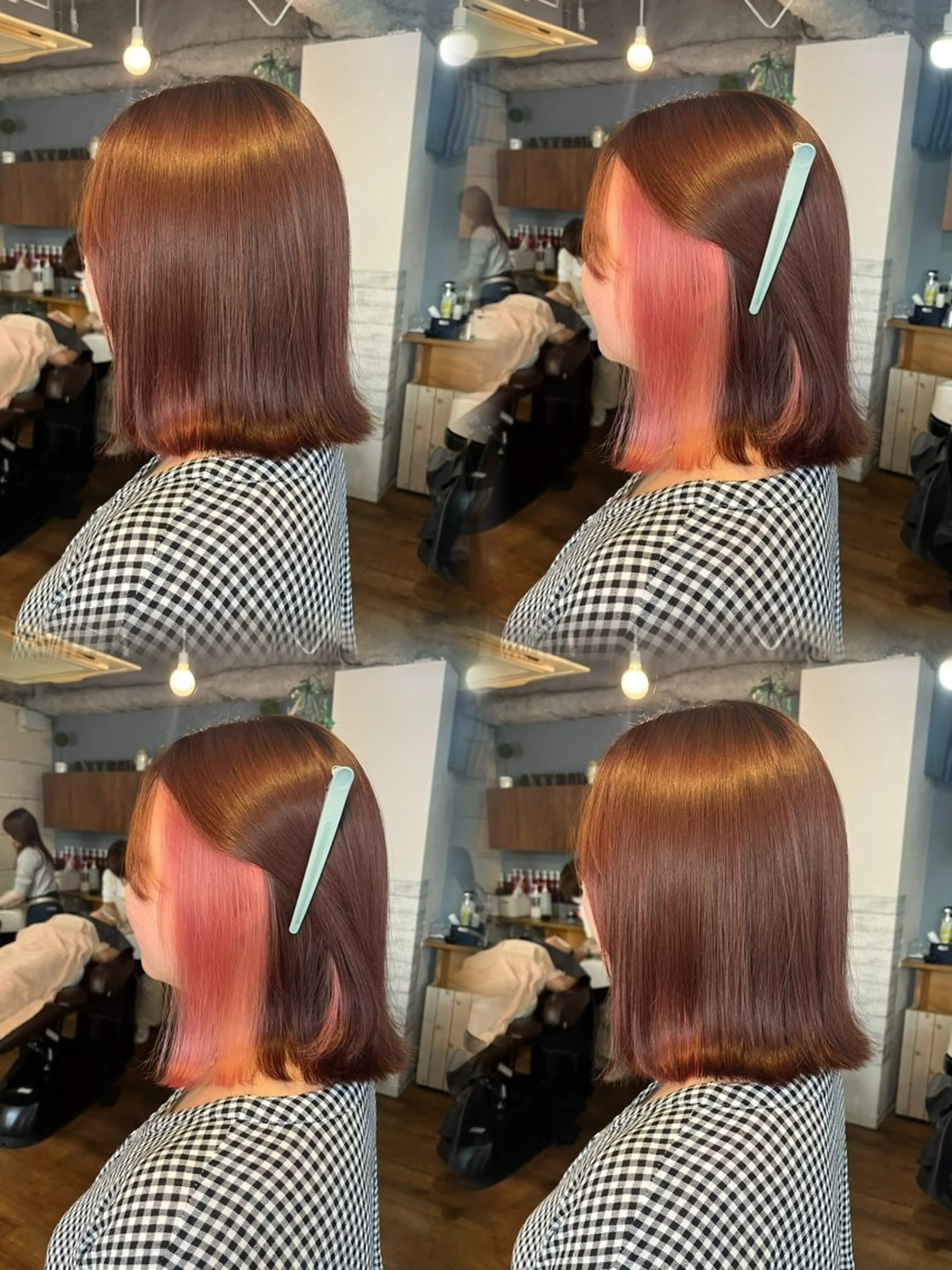 ロング カラー ブラウンカラー ピンクカラー ピンクブラウン カット ヘアカラー トリートメント 似合わせ/ブリーチ/ ミクෆ‪のヘアスタイル