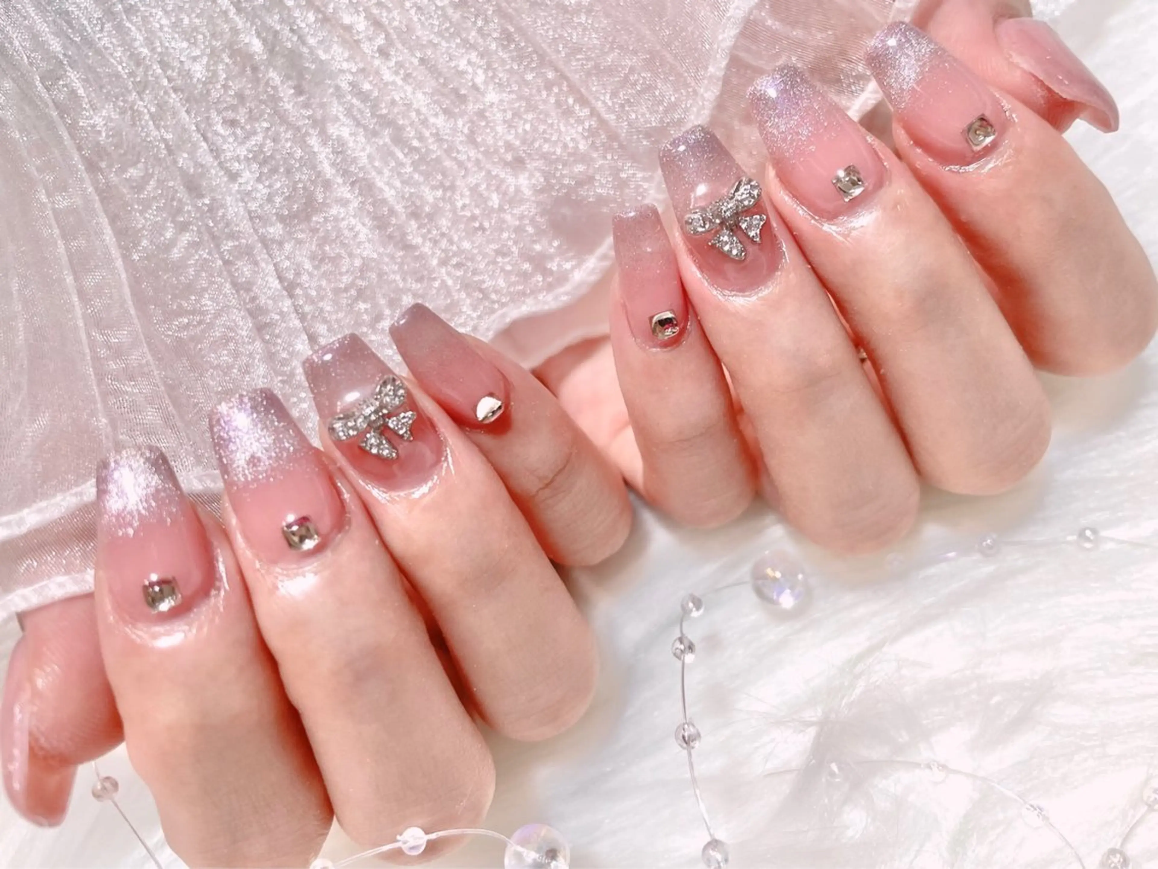 ネイル ジェルネイル グラデーション マグネットネイル パラジェル ワンホンネイル ハンドネイル ゆりか ジョアアンジェ福島のネイルデザイン