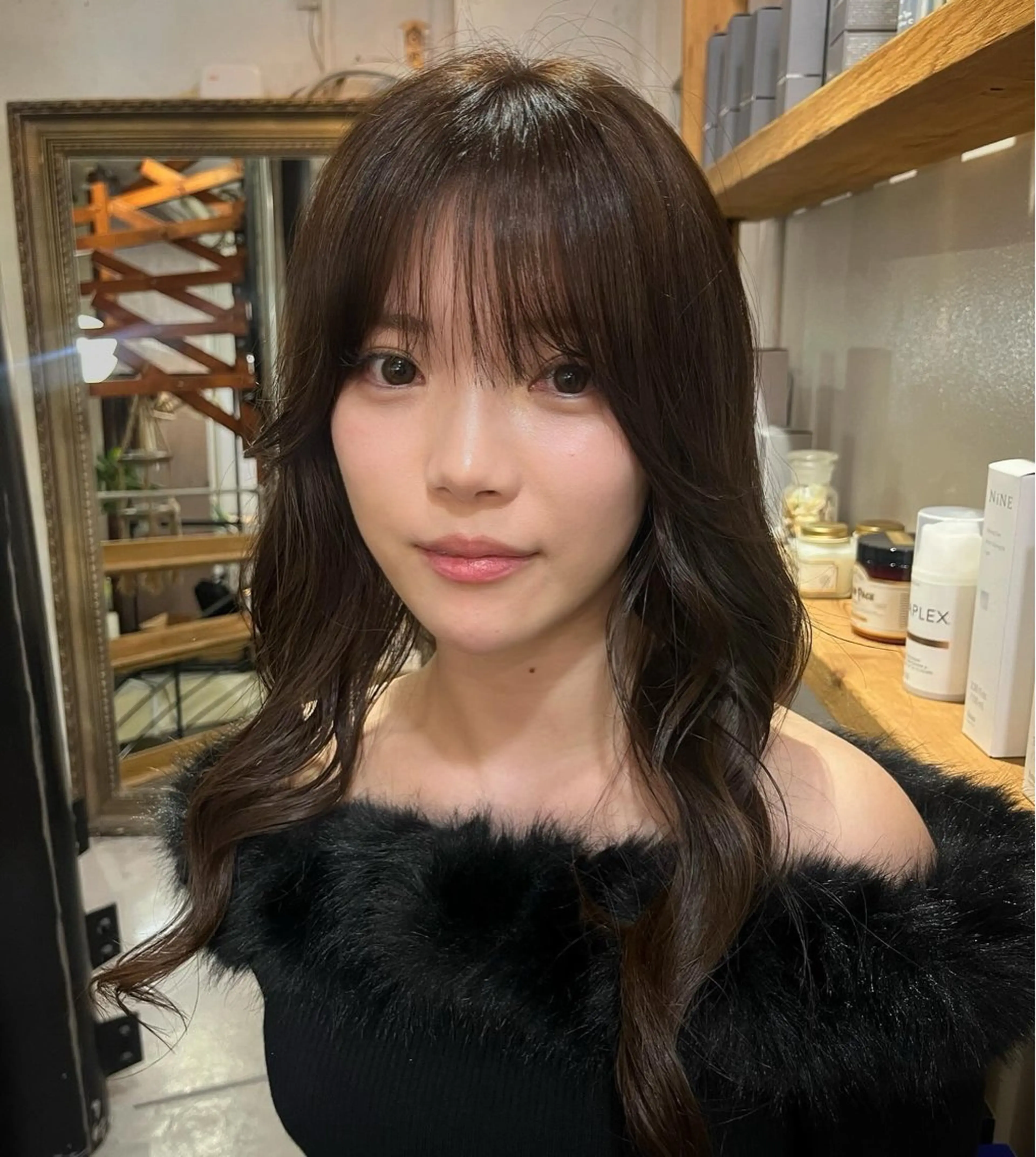 セミロング カラー オレンジ ヘアカラー 🎀Yamasaki Yui🎀のヘアスタイル