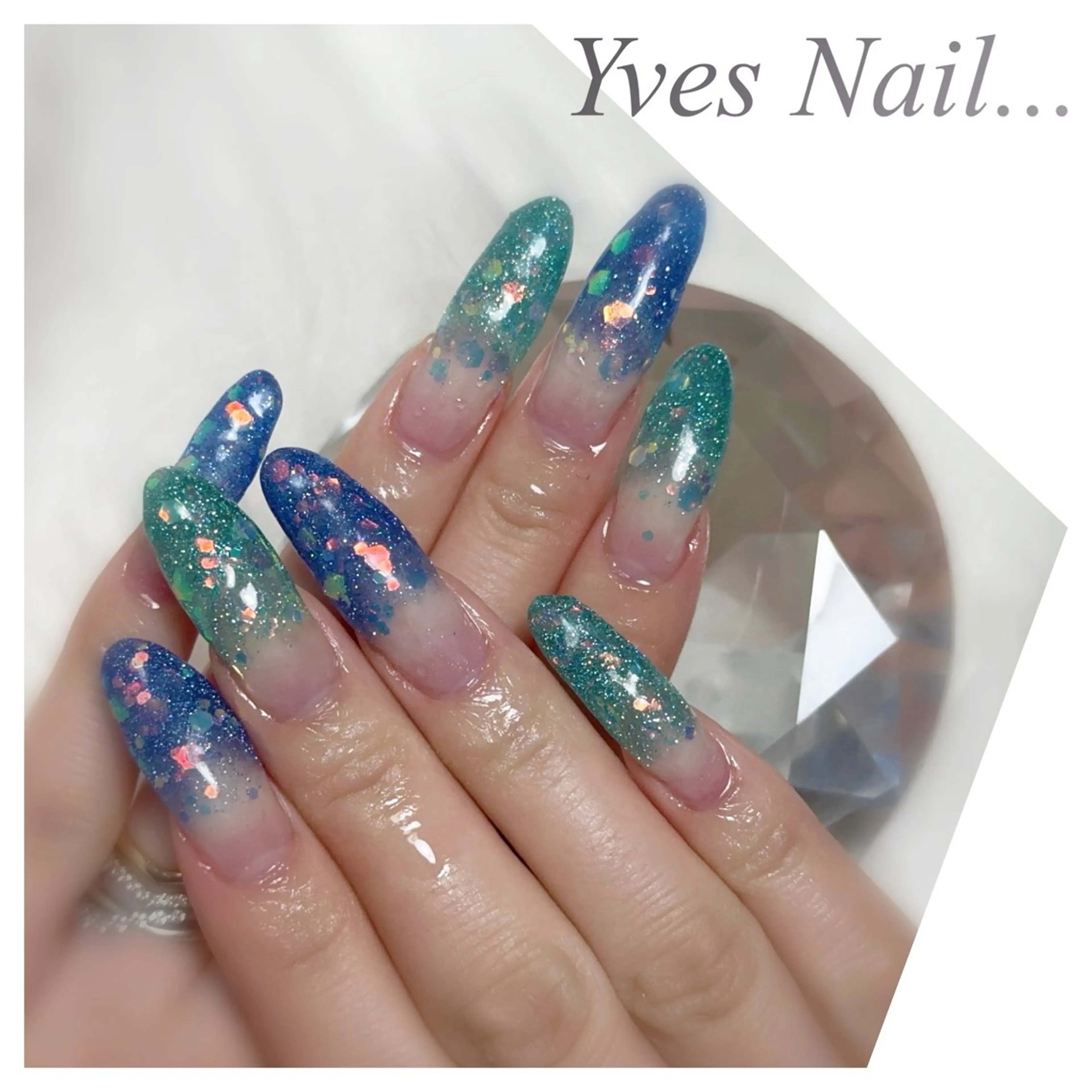 ネイル ラメ(グリッター) ロングネイル ハンドネイル kanno yのネイルデザイン