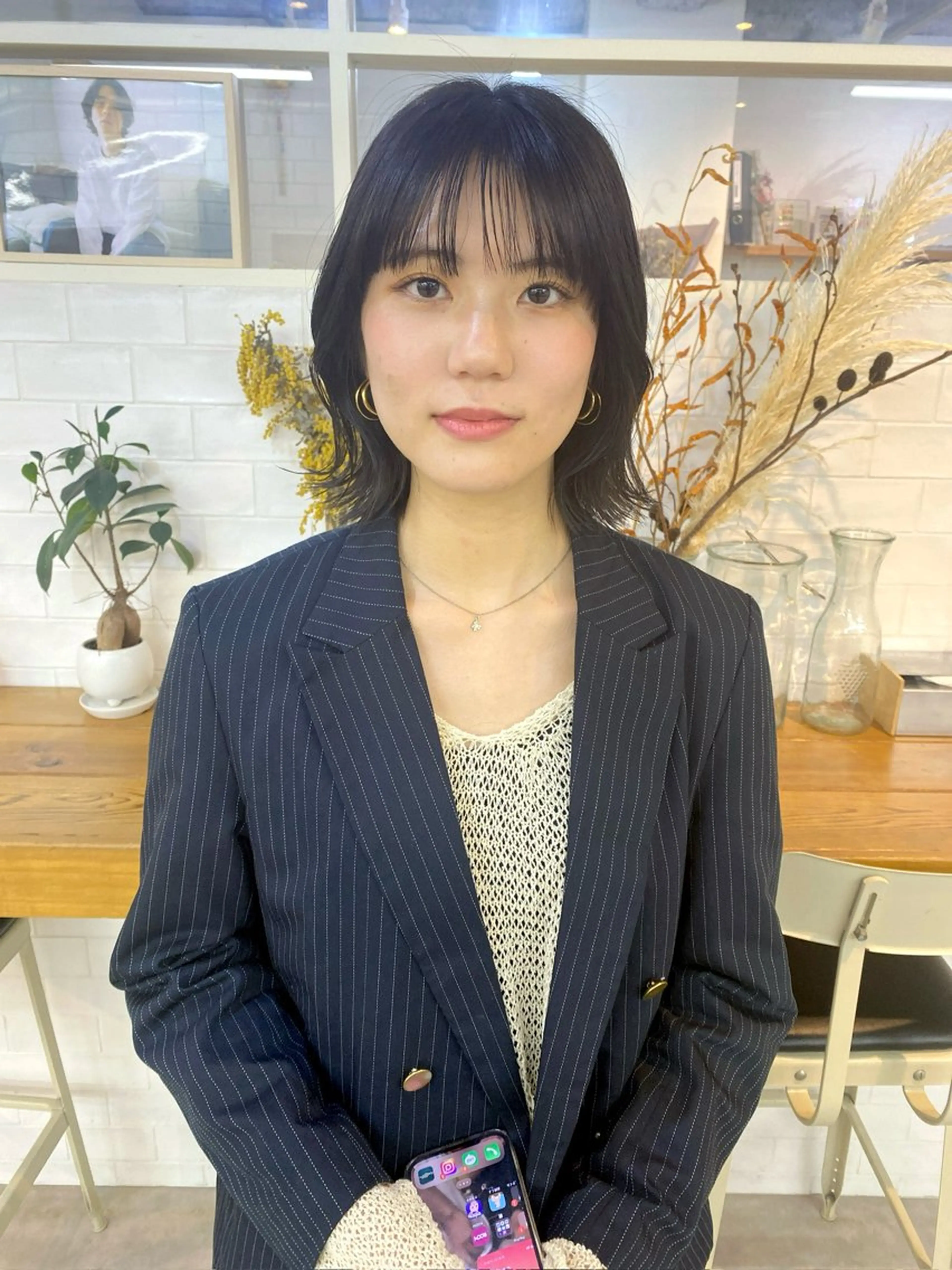 ミディアム カラー ボブ オリーブカラー🫒 透明感カラーMAOのヘアスタイル