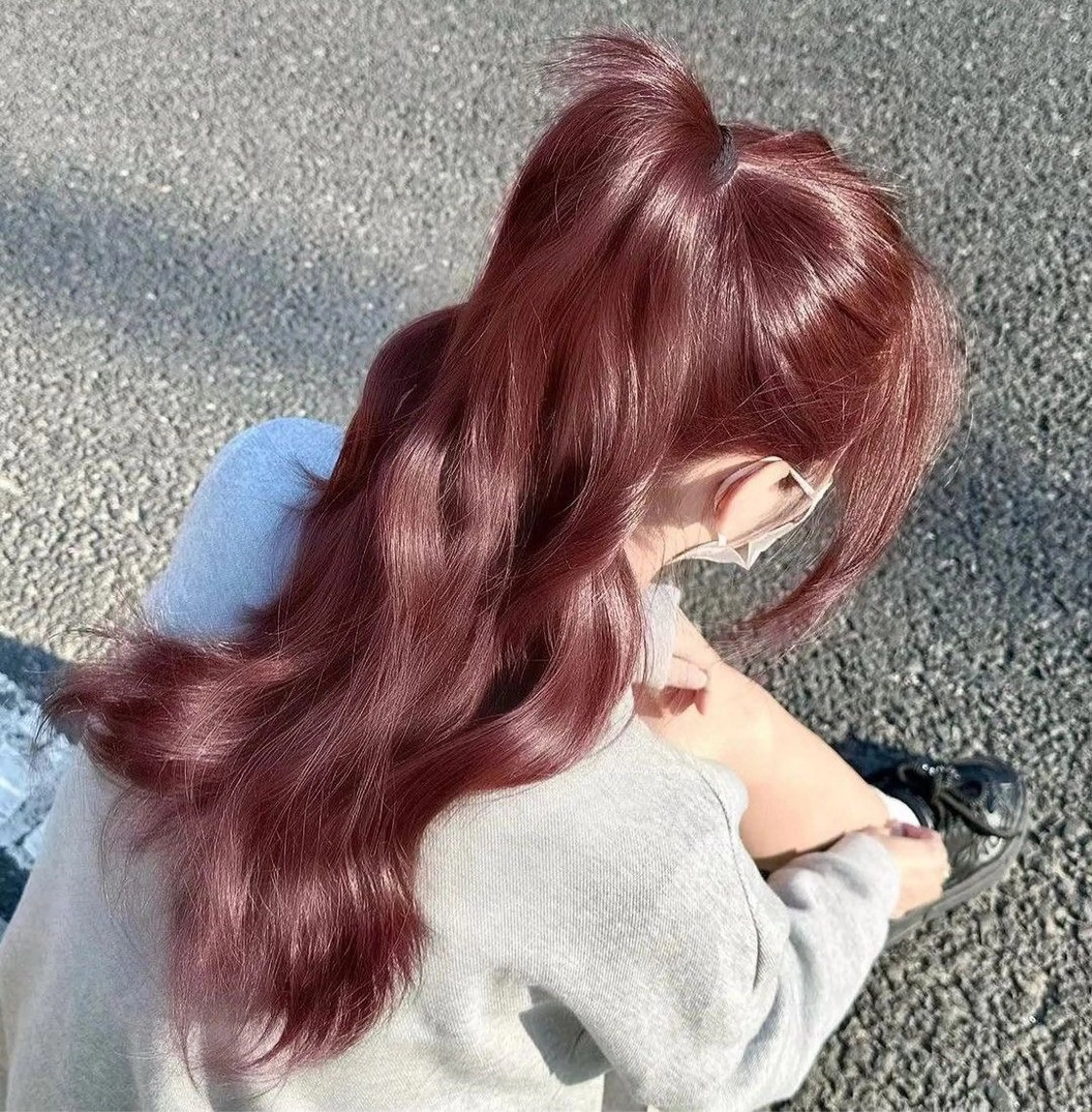 ロング カラー ブリーチ ダブルカラー ブリーチなしカラー ピンクカラー レッドカラー ヘアカラー 暖色カラー/縮毛矯正 なーな🎀🤍のヘアスタイル