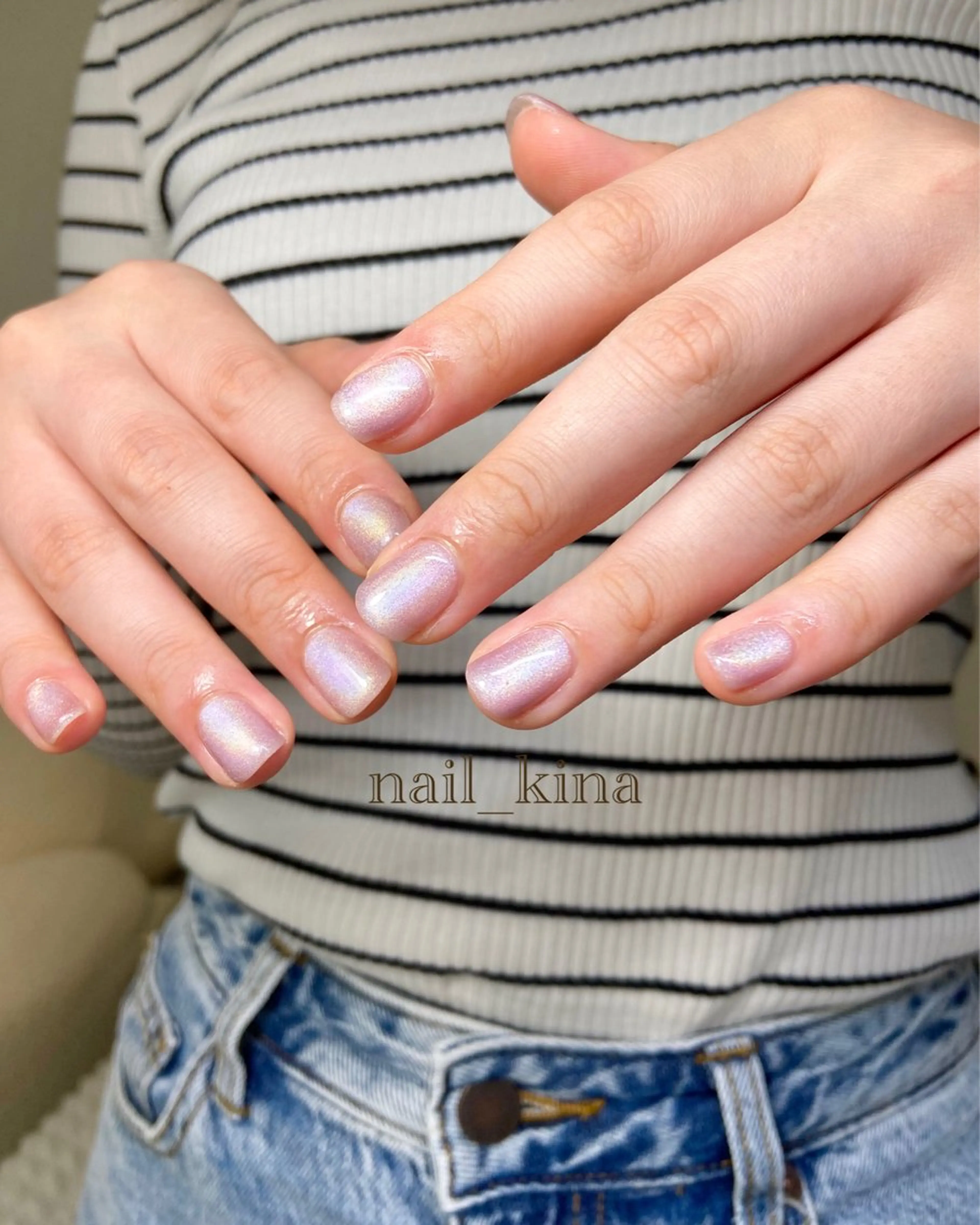 ネイル マグネットネイル マグネットワンカラー ワンカラーネイル ハンドネイル nail_ kinaのネイルデザイン