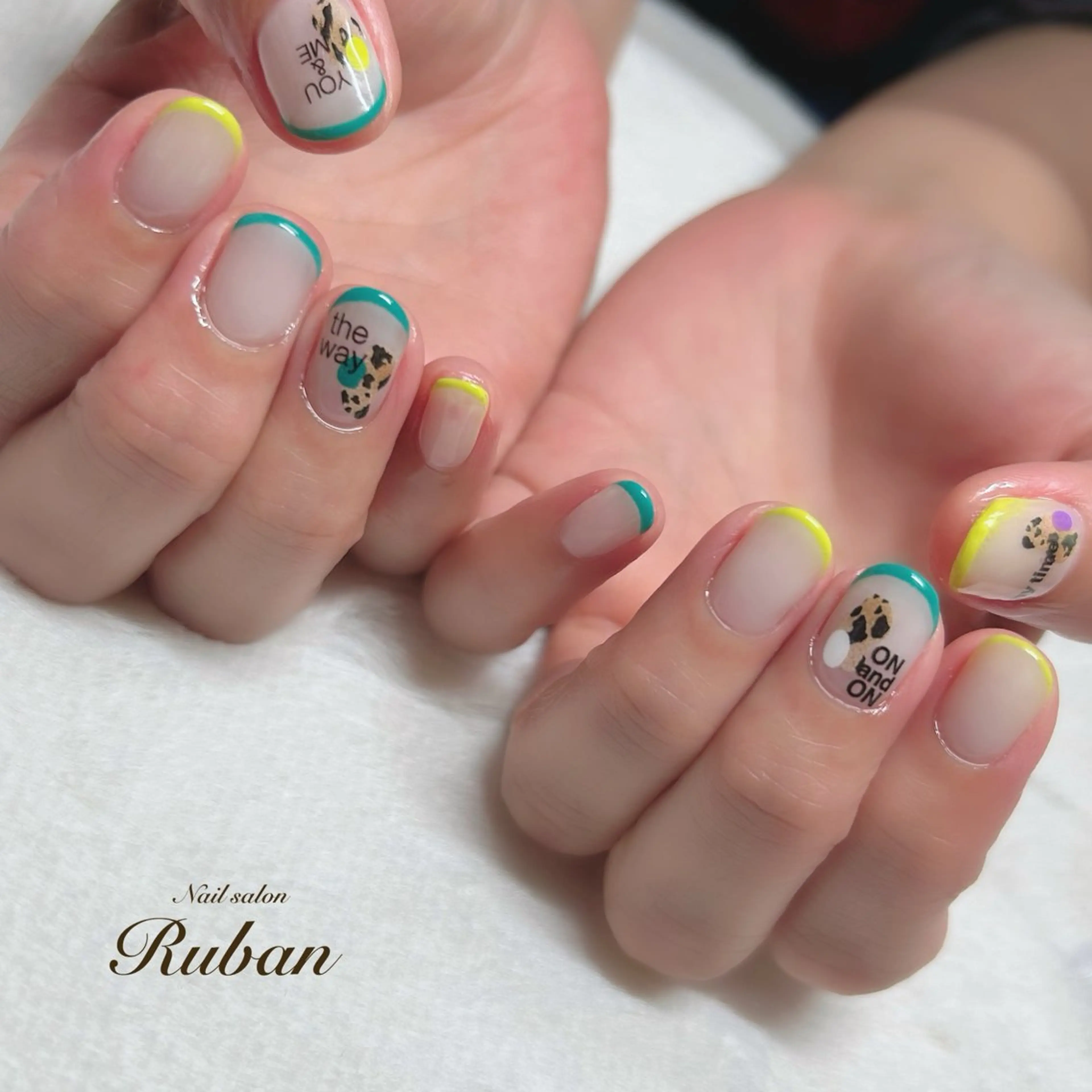 ネイル アニマル柄 フレンチネイル Nail salon Ruban所属・Nail salon Rubanのネイルデザイン