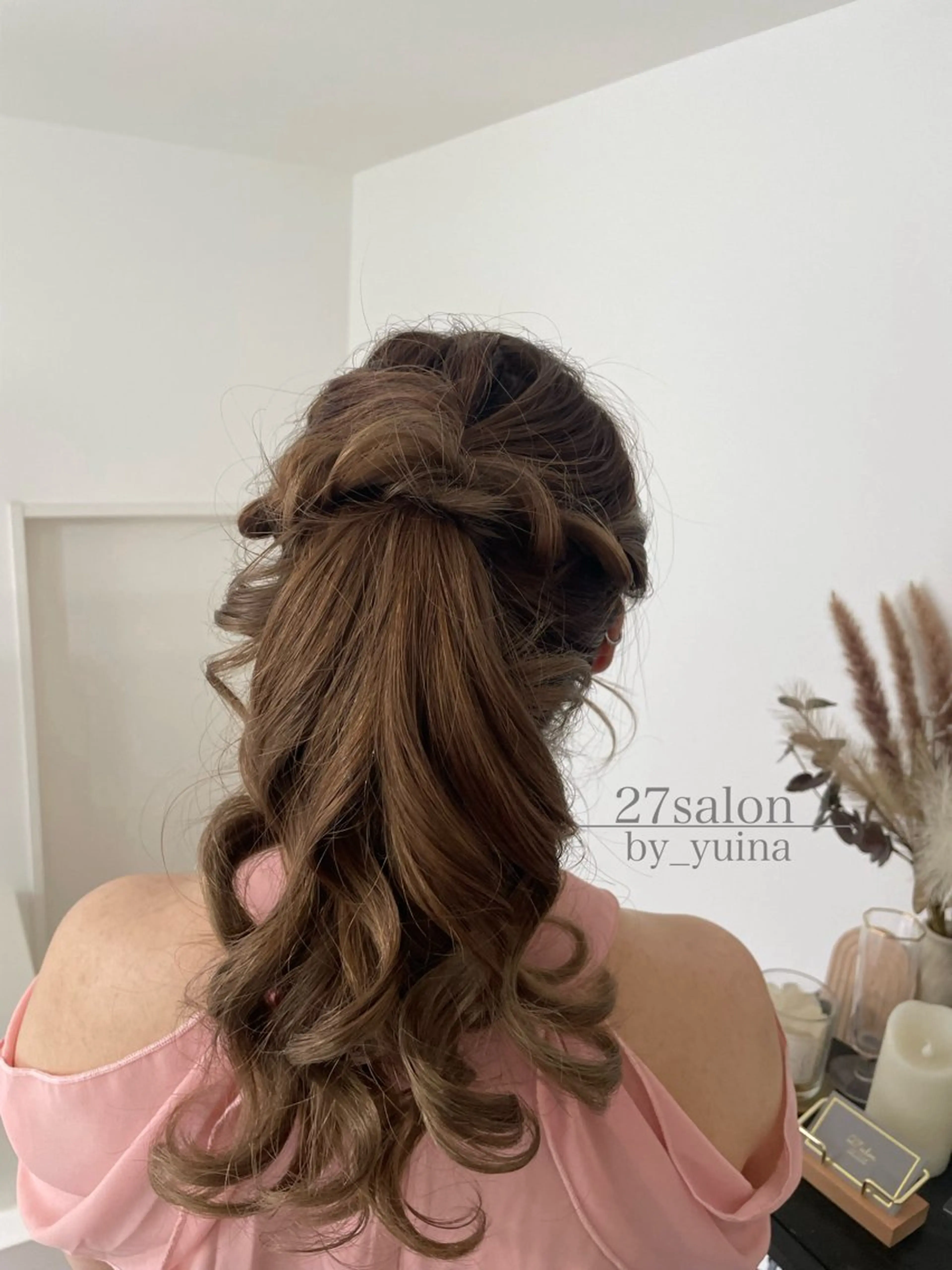 ヘアアレンジ 結婚式・ブライダル ヘアセット 27salon yuinaのネイルデザイン