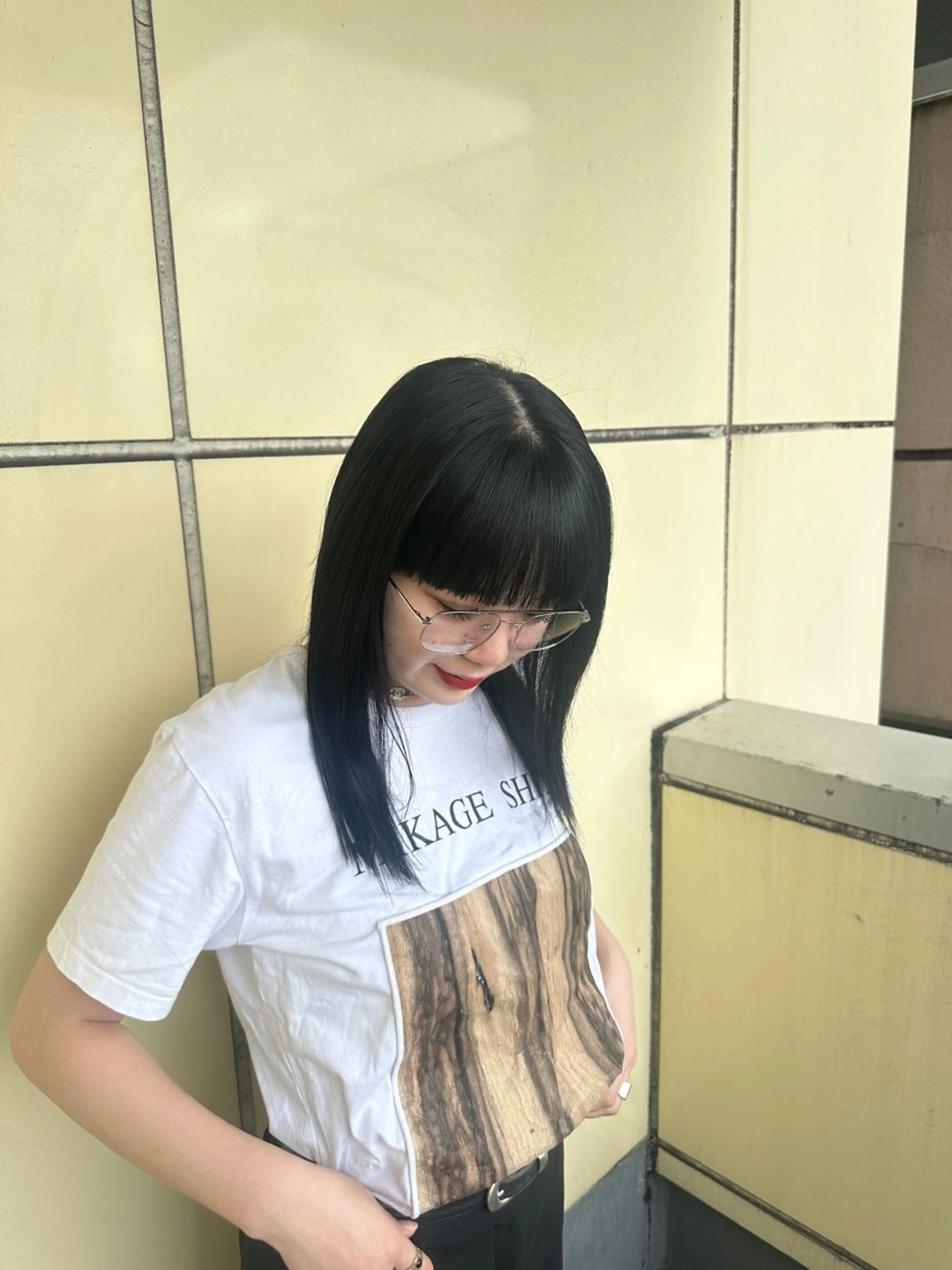 ミディアム カラー パーマ ヘアカラー Y U  Iのヘアスタイル