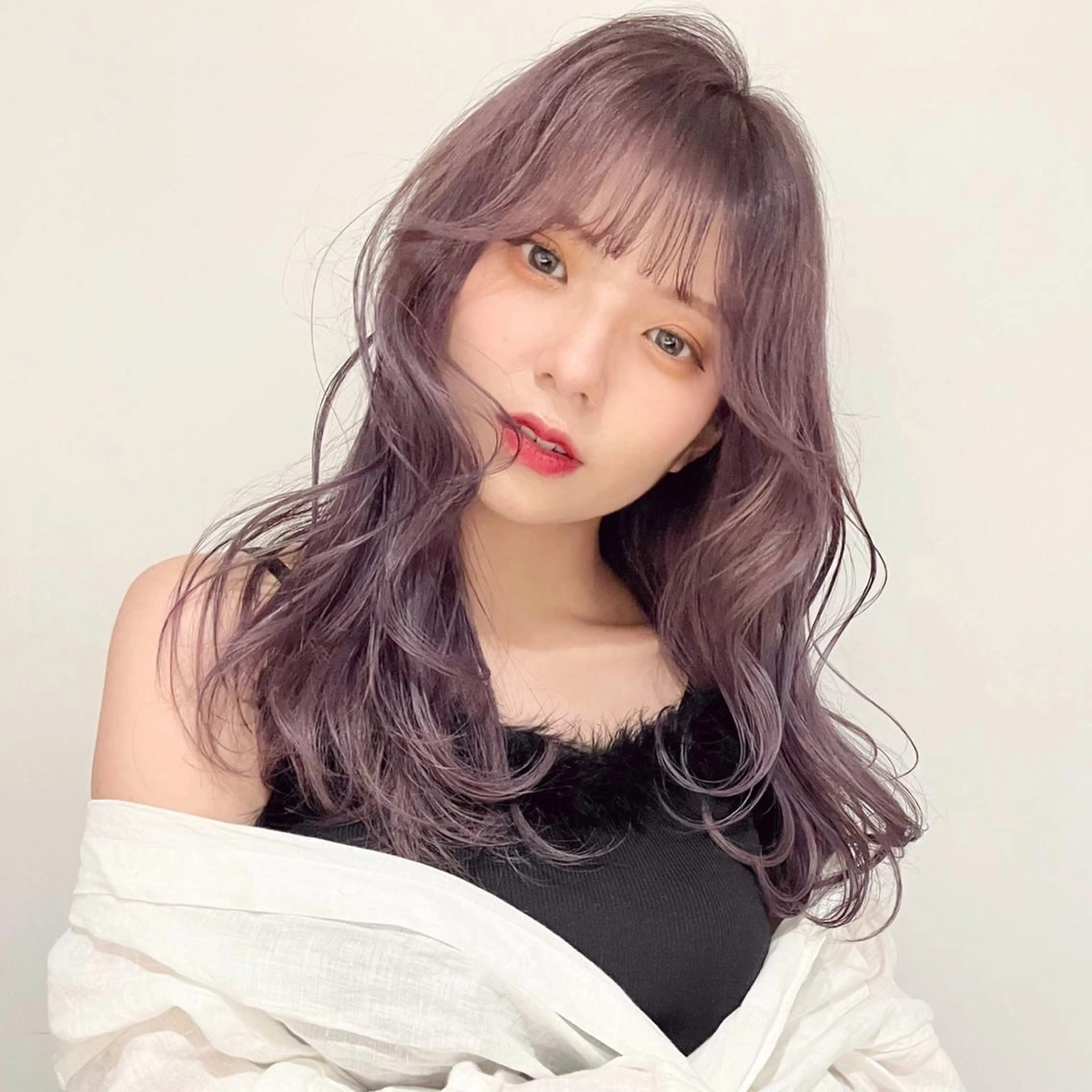 ロング カラー ヘアアレンジ ラベンダーカラー ピンクカラー ヘアカラー トリートメント 🎀taro ブリーチなしカラーのヘアスタイル