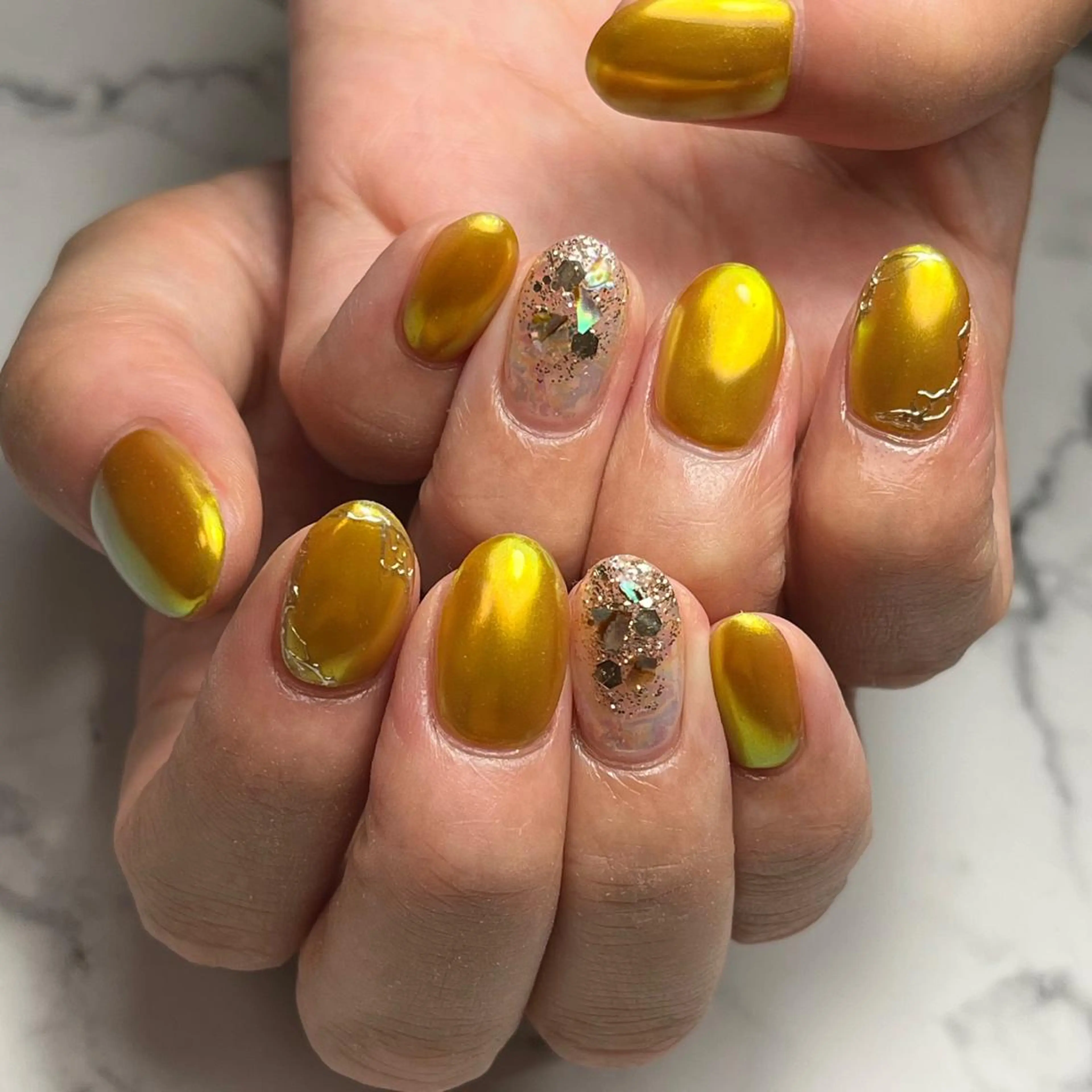 ネイル オーロラネイル クリアネイル ジェルネイル ミラーネイル ワンカラーネイル ハンドネイル NAIL NOWのネイルデザイン