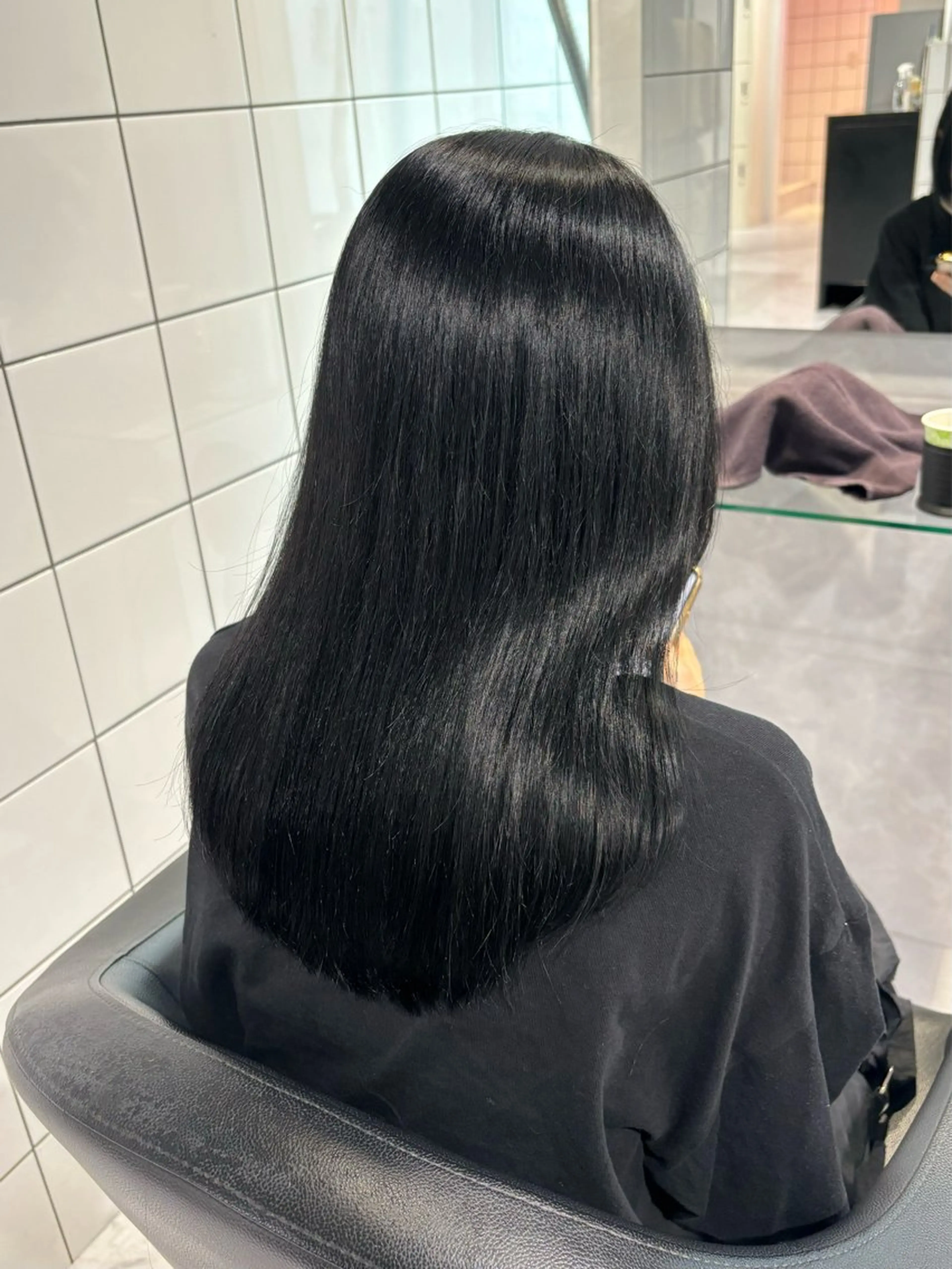 セミロング カラー カット ヘアカラー トリートメント ヘッドスパ ヘアセット 表参道♡暗髪^ྀི 艶カラー♡アユミのヘアスタイル