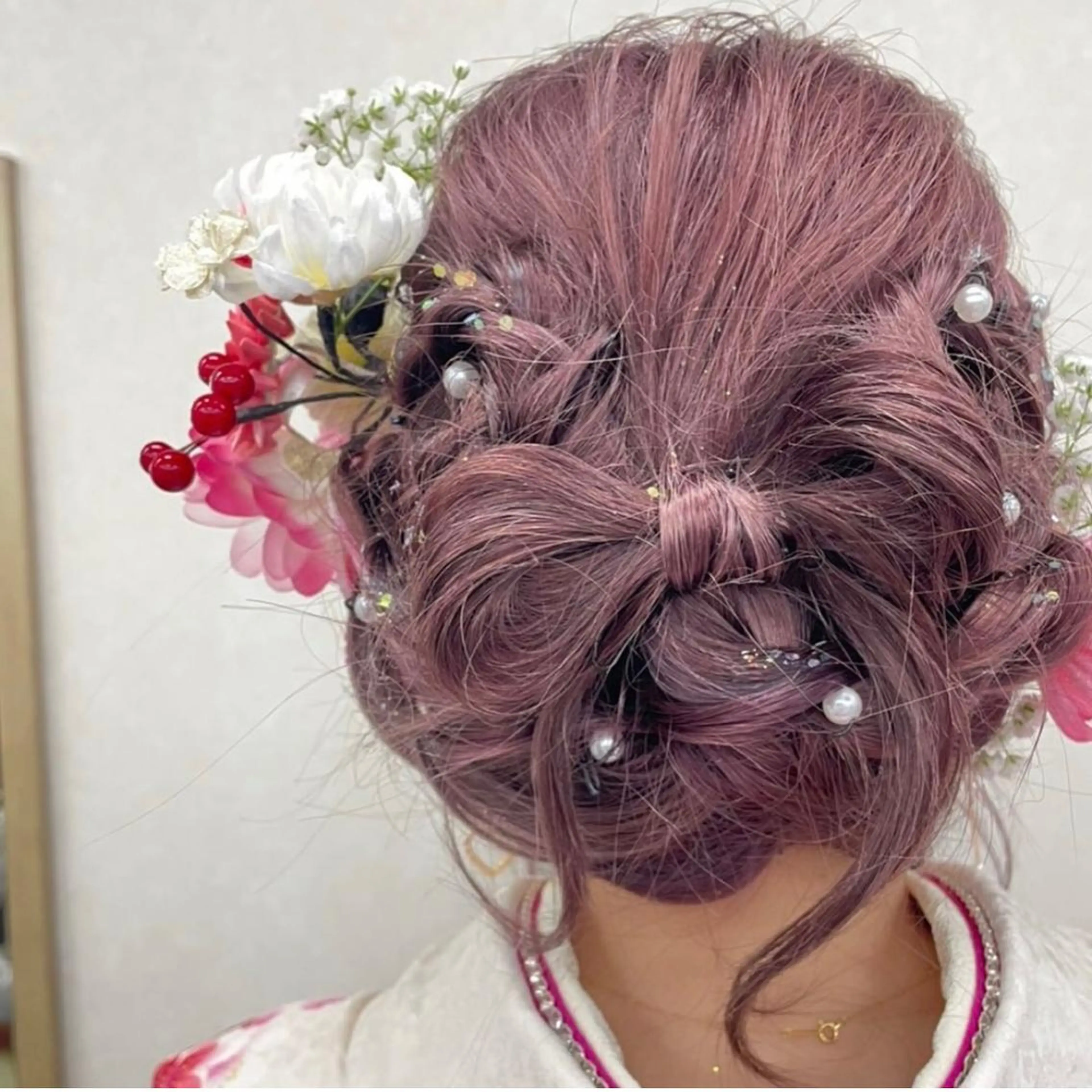 セミロング 卒業式のヘアスタイル 学生 韓国風ヘア 着付け 当日予約大歓迎💕/ Chisatoのヘアスタイル