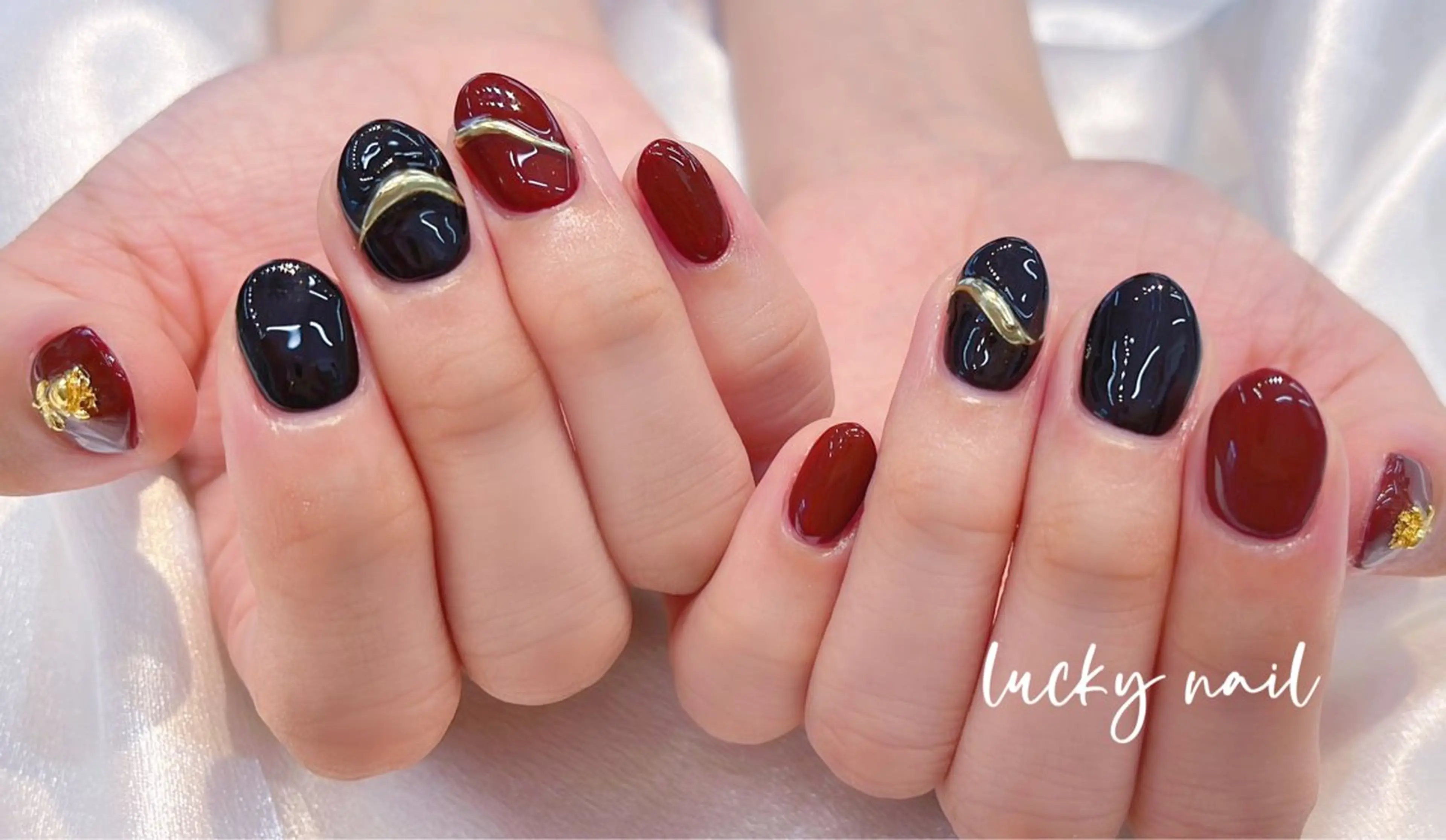 ネイル チークネイル 長さ出し ジェルネイル マグネットネイル 持ち込み Lucky nail 小林和希のネイルデザイン