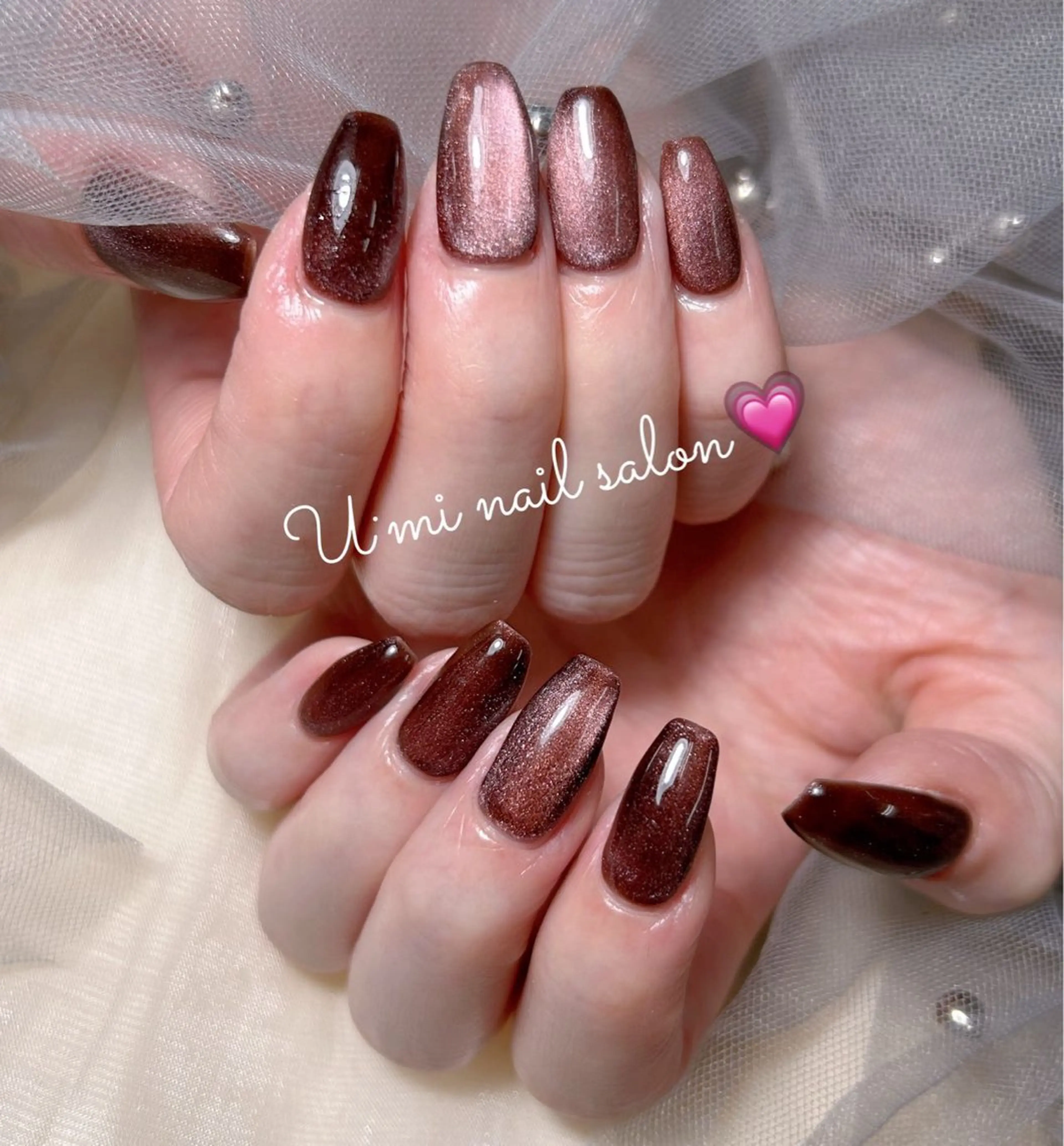 ネイル マグネットネイル マグネットワンカラー ワンカラーネイル ハンドネイル Ｕ·Mi nail salon所属・u・mi  上野御徒町パラジェルのネイルデザイン