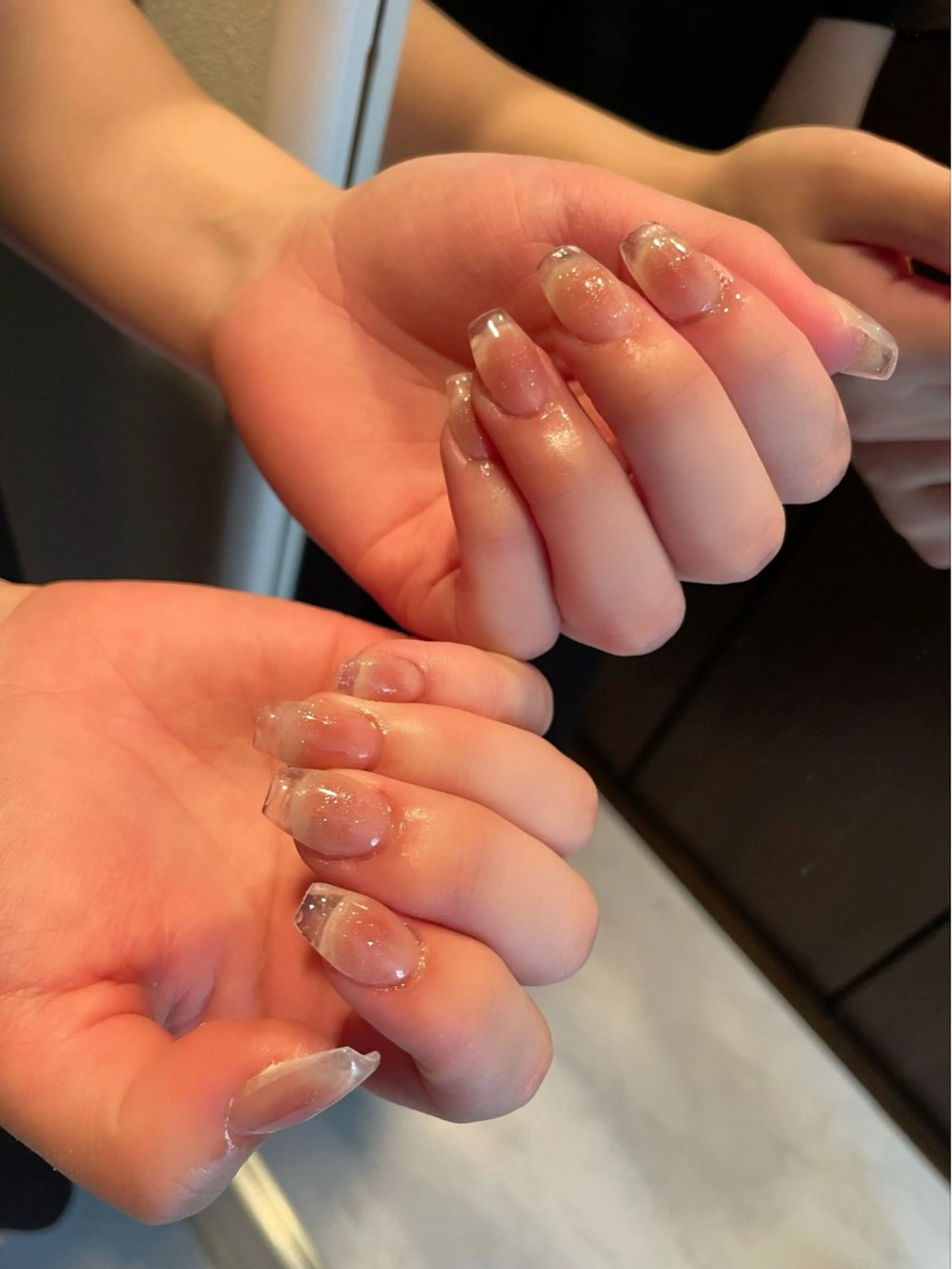 ネイル チークネイル クリアネイル フレンチネイル ジェルネイル スカルプネイル ハンドネイル Nail salon 🎀Angeのネイルデザイン