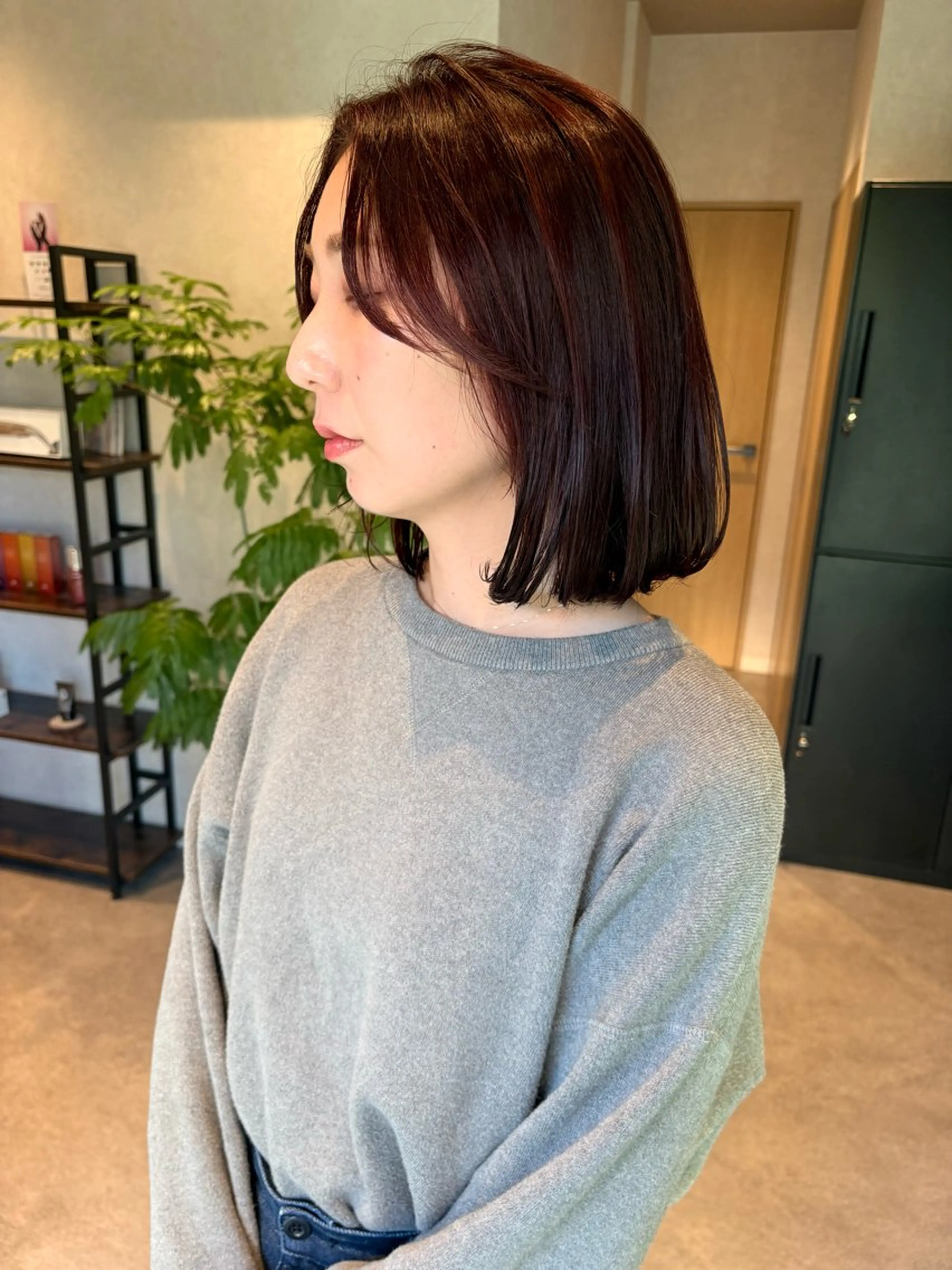 ミディアム ピンクブラウン ボブ カット ヘアカラー トリートメント 【ボブ/個室サロン】 癒し空間mimuraのヘアスタイル