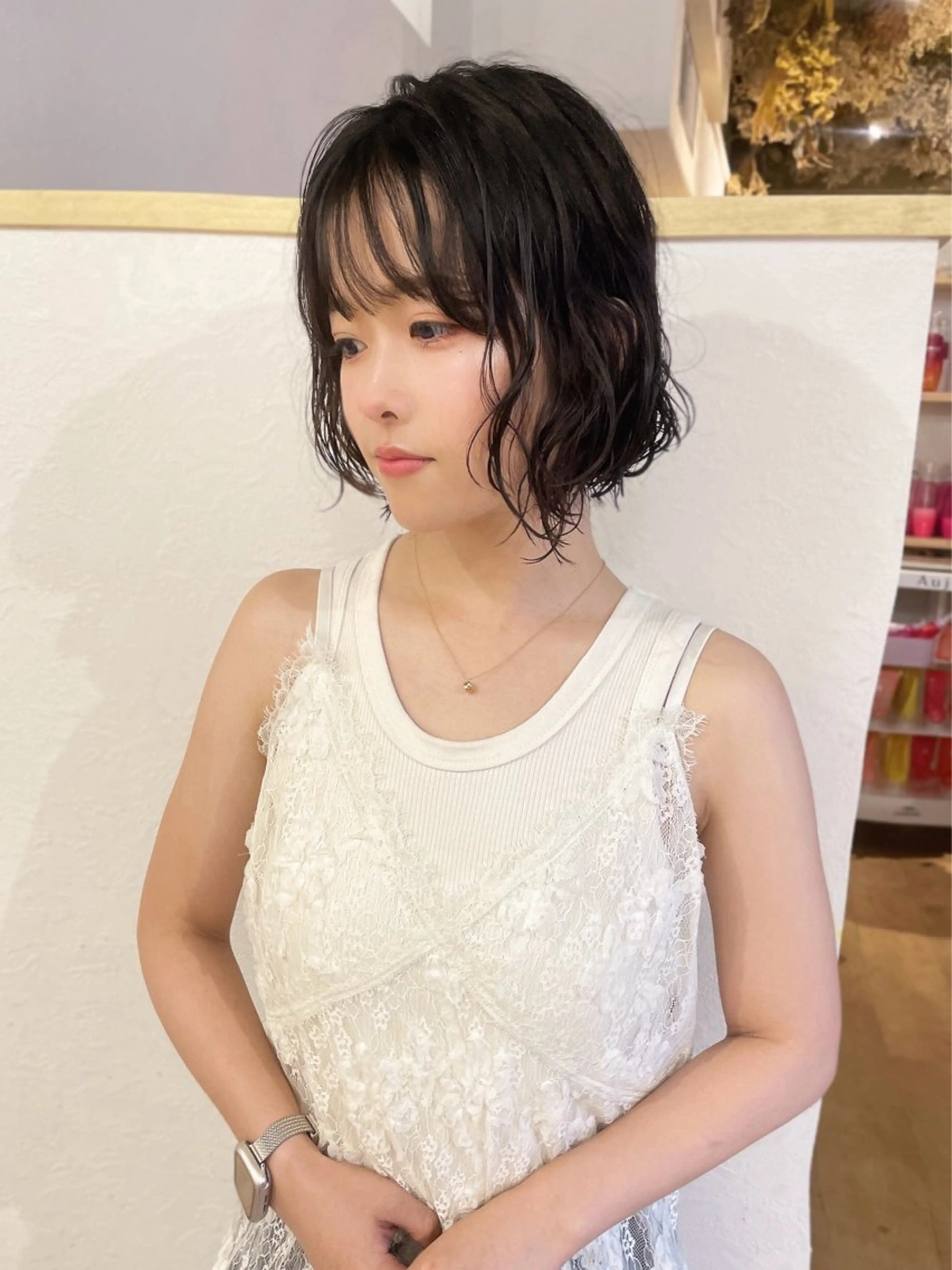 ショート パーマ ボブ パーマ ボブ/ショート/ 高発色カラー/満里奈のヘアスタイル