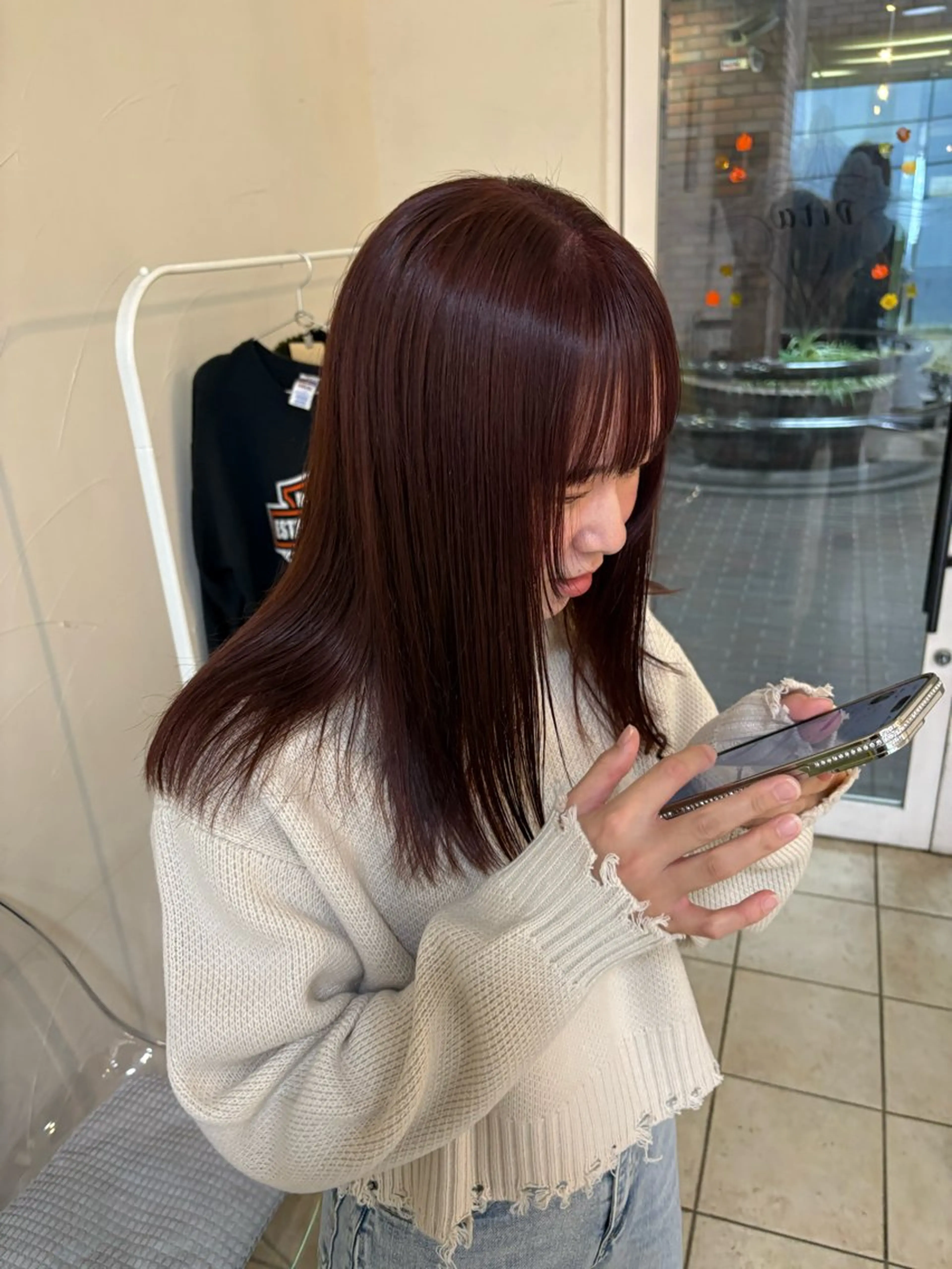 セミロング カラー ダブルカラー ヘアカラー トリートメント スズキ ユウナのヘアスタイル