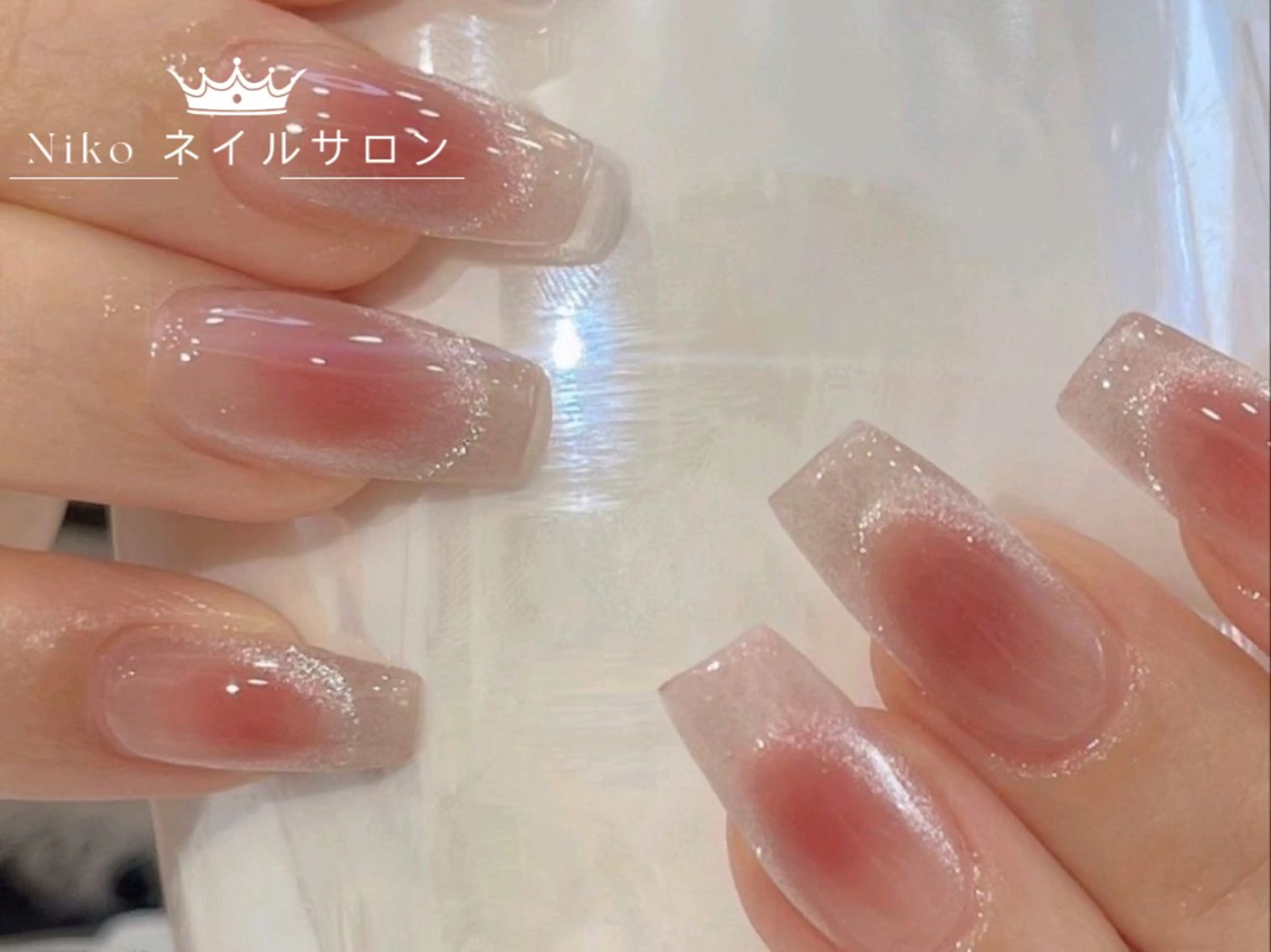 ネイル 長さ出し フットネイル フレンチネイル ジェルネイル 韓国ネイル Niko nailサロンのネイルデザイン