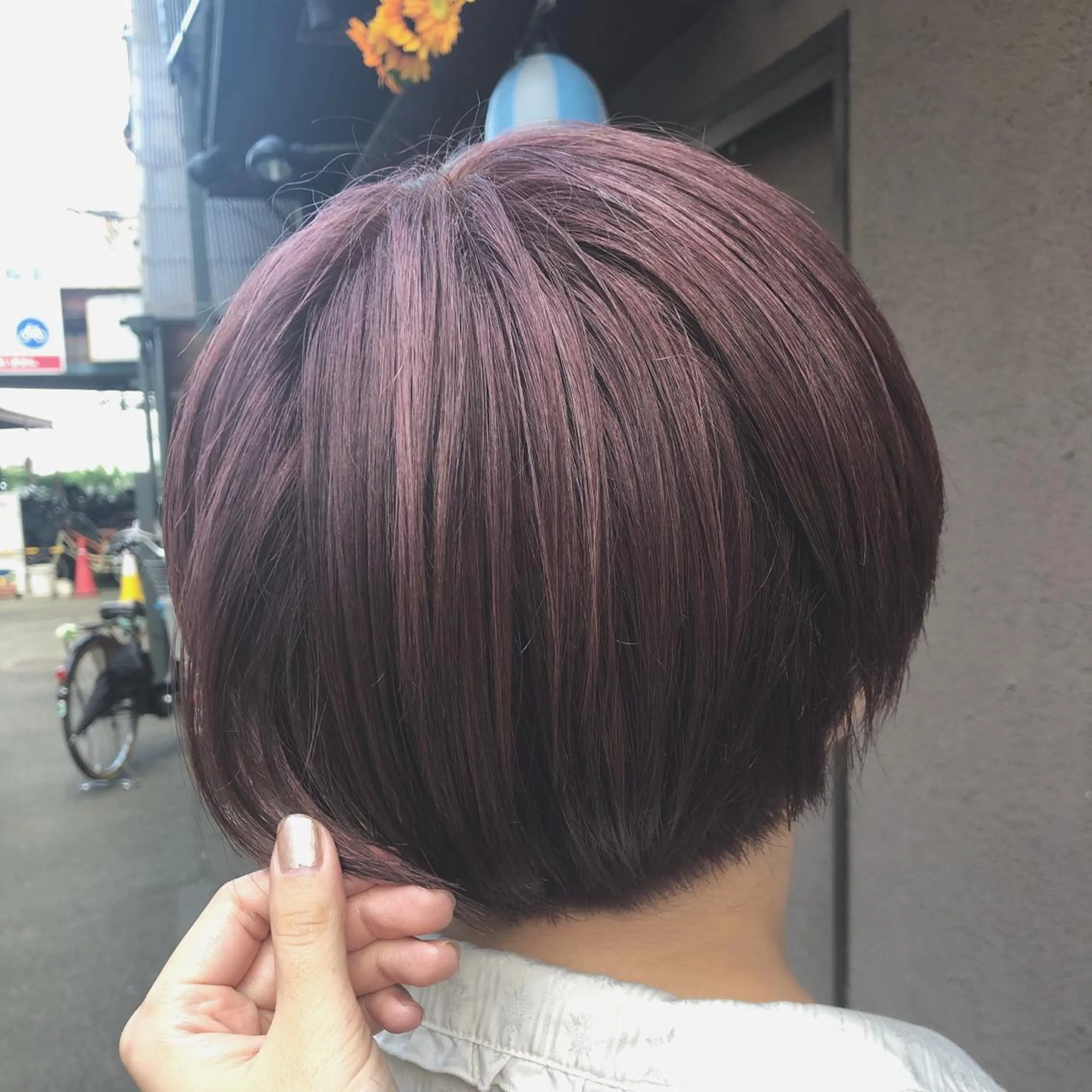 ショート カラー ブリーチ ラベンダーカラー ラベンダーピンク ピンクカラー ヘアカラー sano sayakaのヘアスタイル