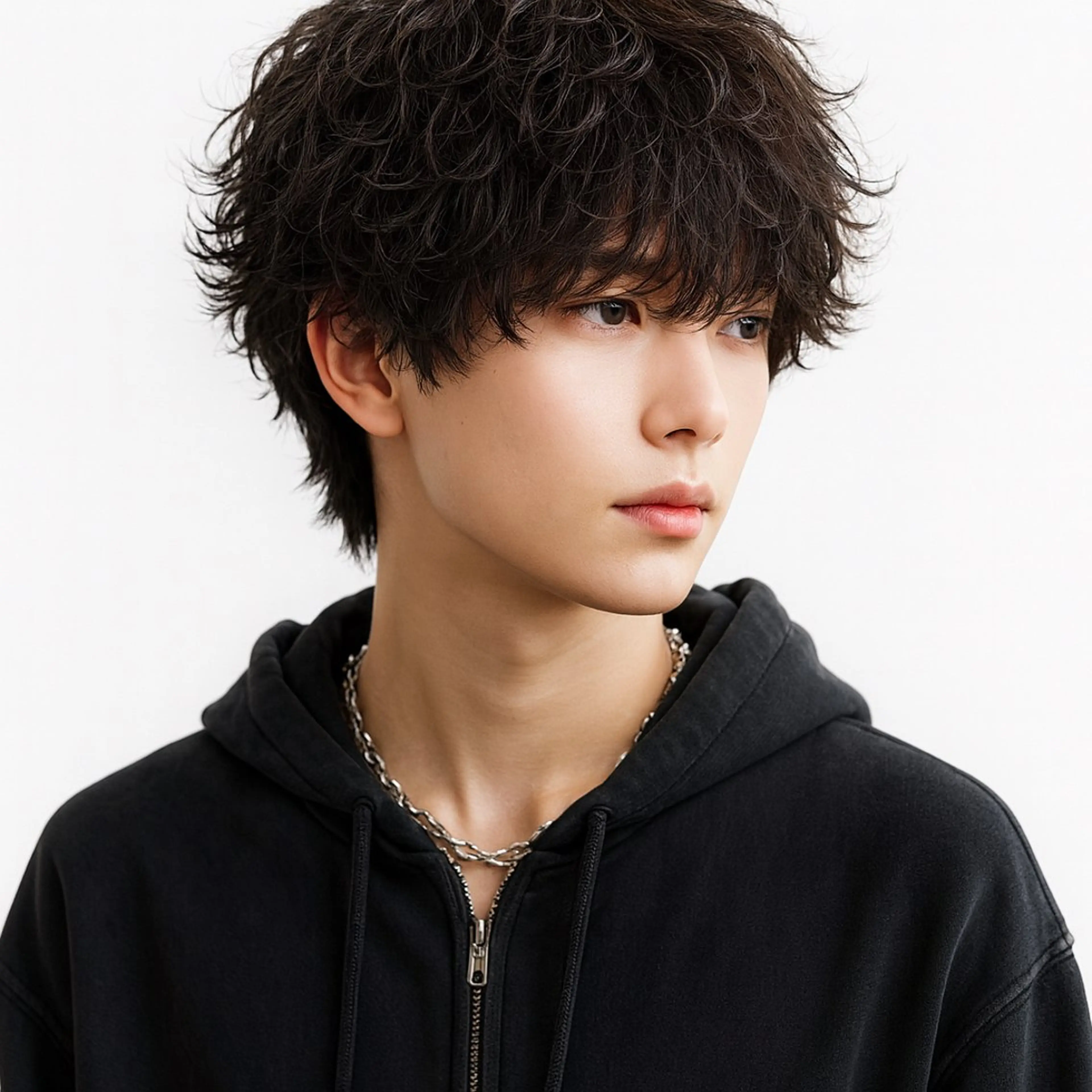 ミディアム カット パーマ ヘアセット メンズ特化 水口湧太のヘアスタイル