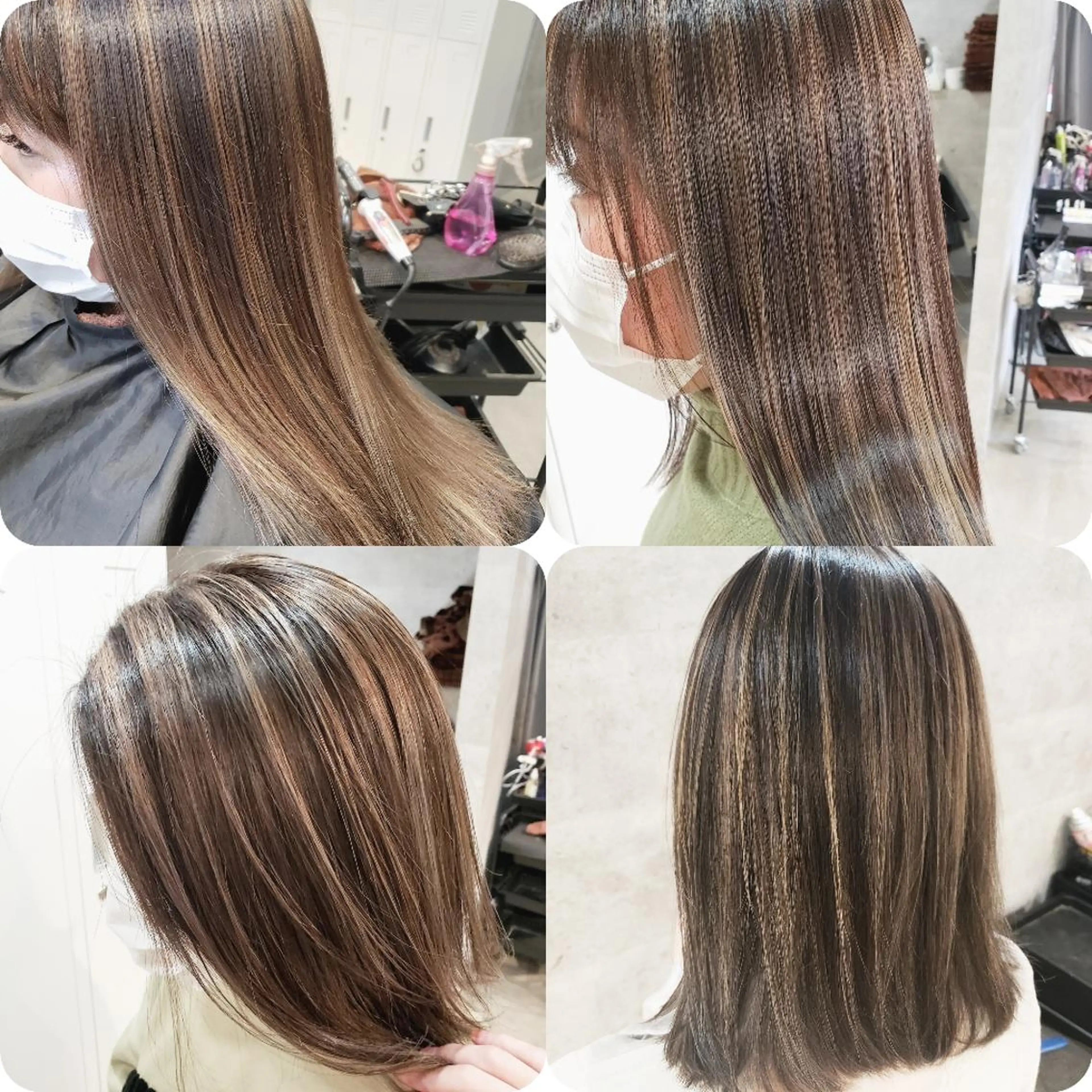 セミロング カラー ハイライトカラー ハイライト ヘアカラー トリートメント ミルクティー特化 🌈島内　琢真🌈のヘアスタイル