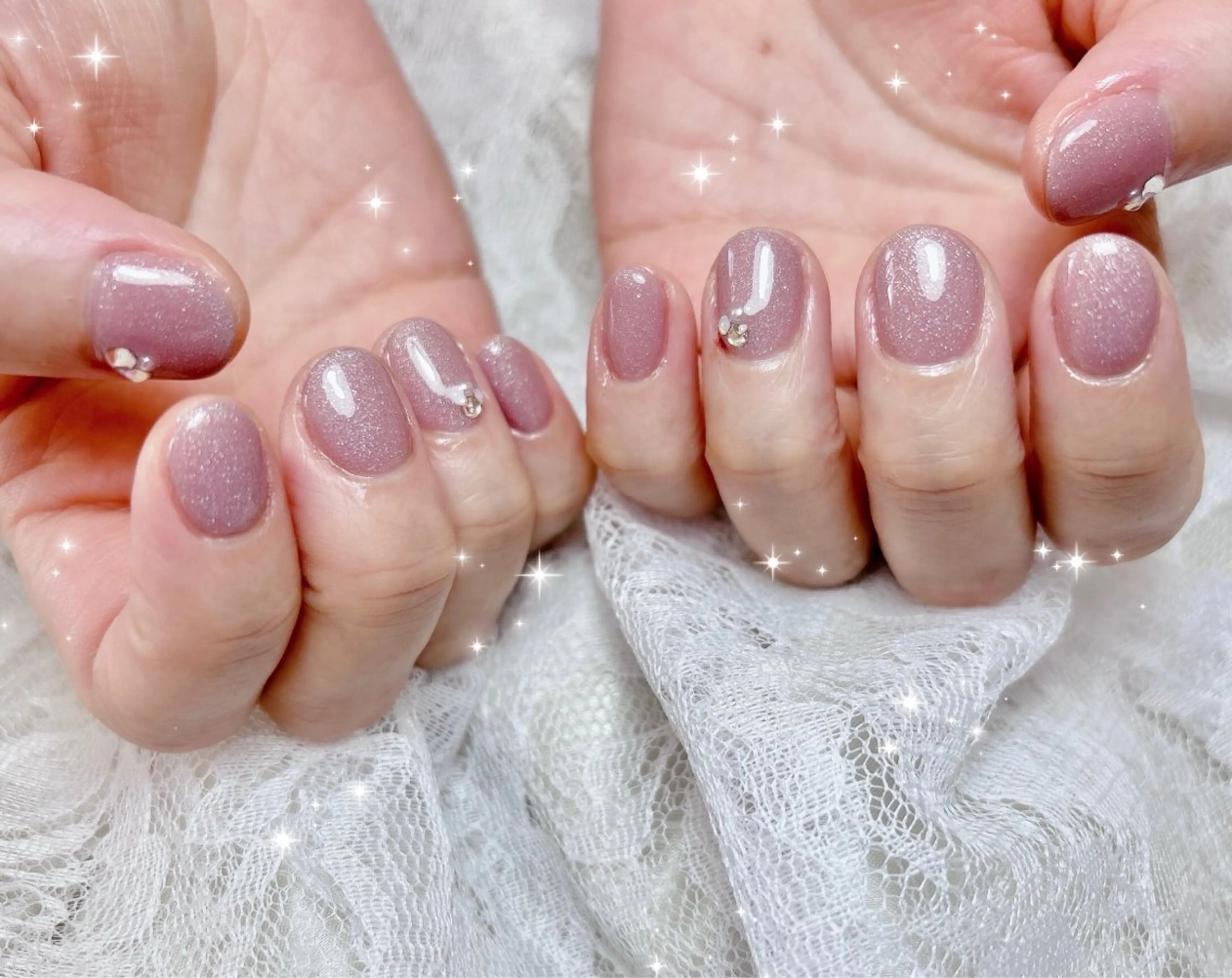 ネイル キラキラネイル ピンク ハンドネイル FLARE NAIL フレアネイルのネイルデザイン