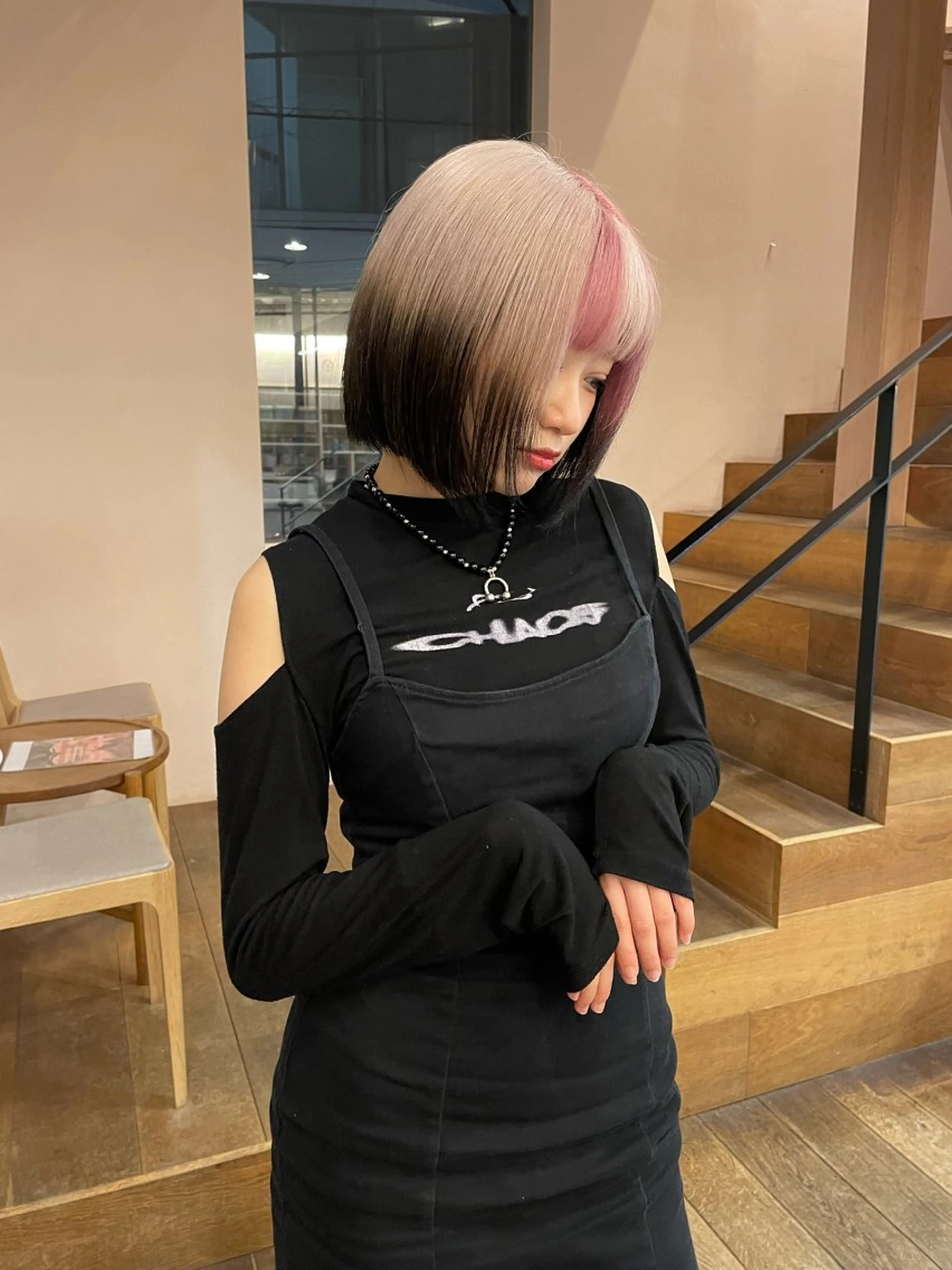 ミディアム ヘアカラー トリートメント Null 表参道所属・岩下昂世/ ハイトーン/デザインのヘアスタイル