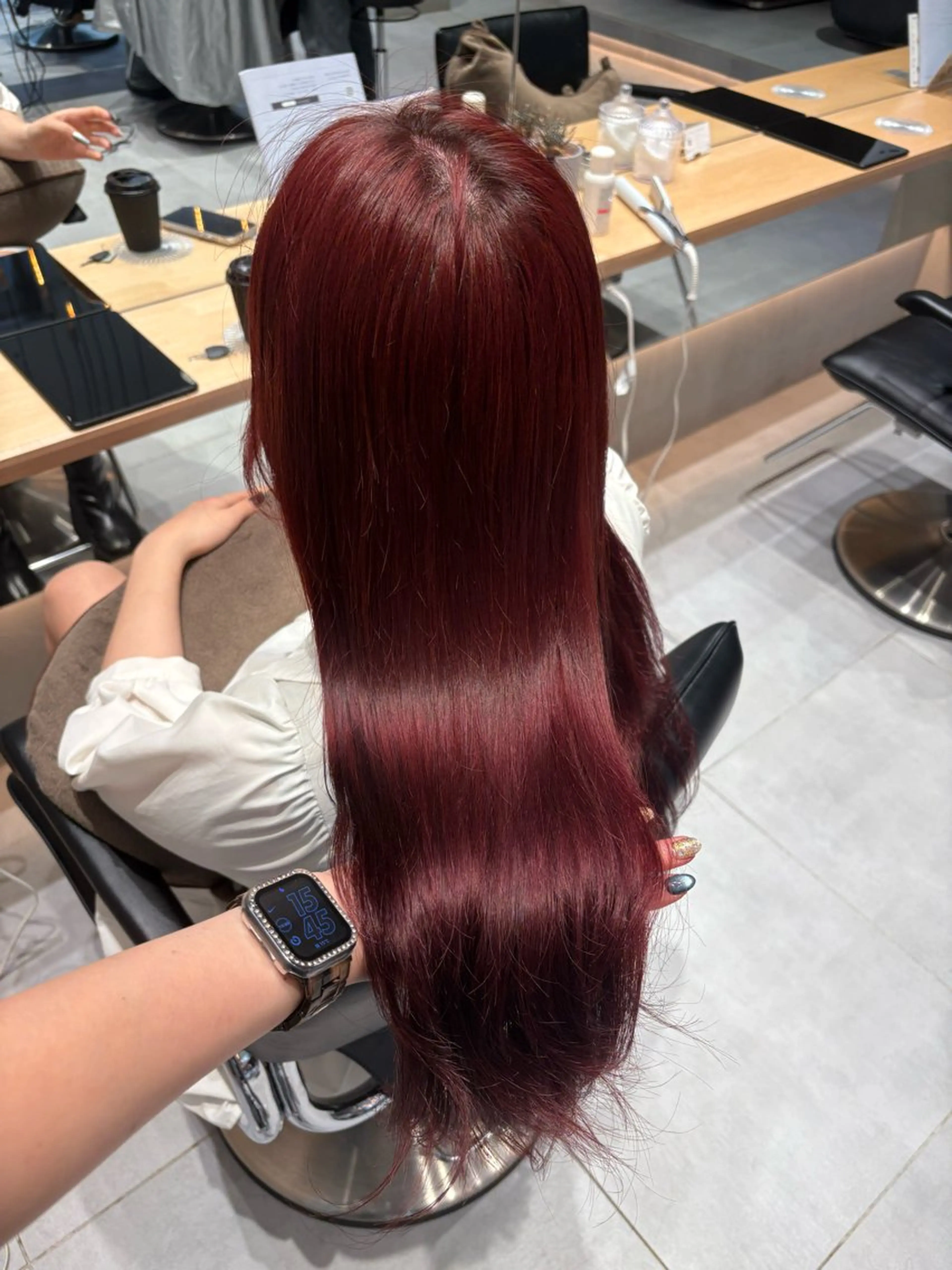 ロング カラー レッドカラー カット ヘアカラー 縮毛矯正 トリートメント ヘアセット ショートカット/ ハイトーン🪼風香のヘアスタイル