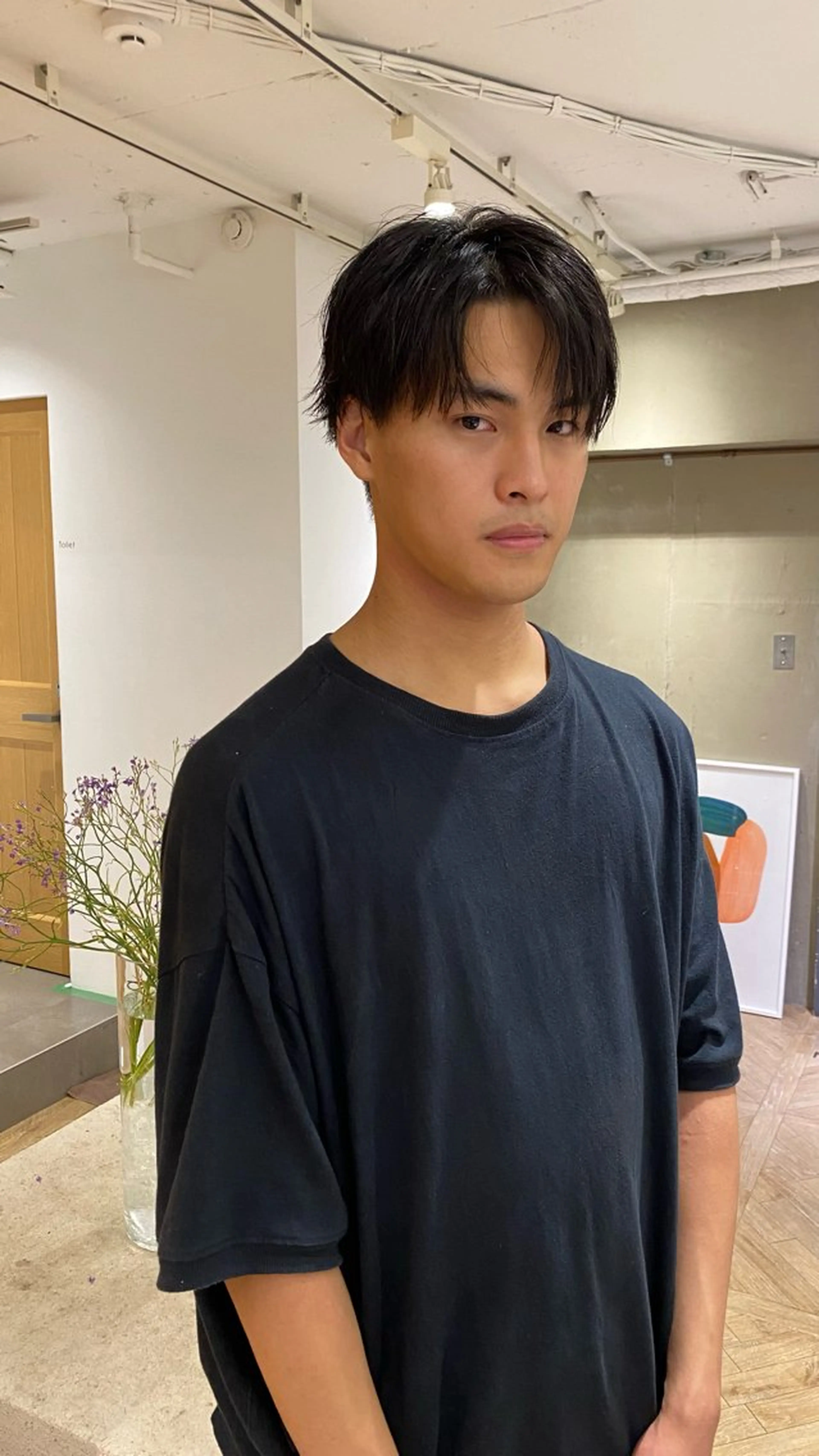 メンズ センターパート 田形清流のヘアスタイル