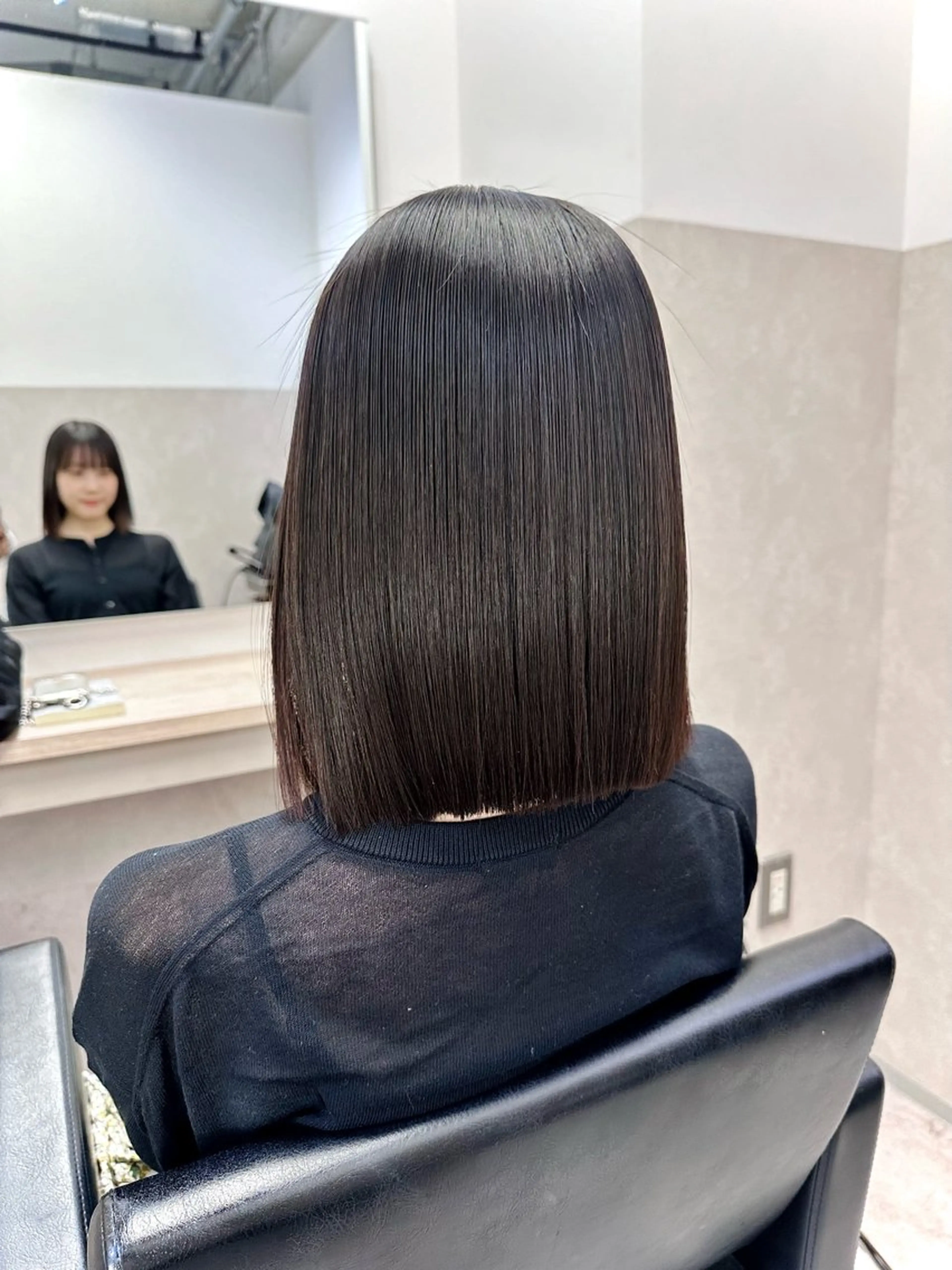 ミディアム カット 縮毛矯正 トリートメント JYO 髪質改善専門家のヘアスタイル