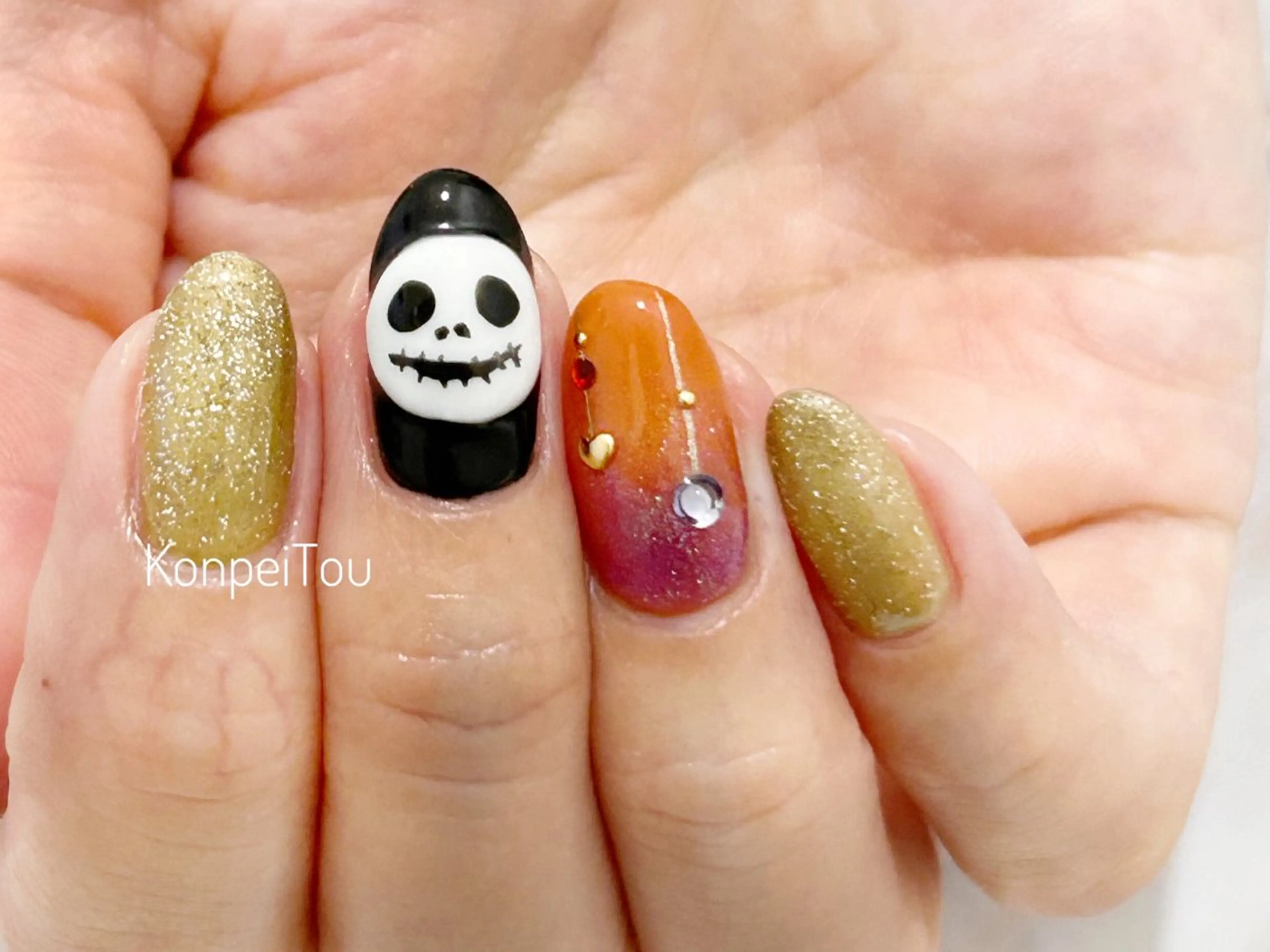 ネイル ハロウィン ハンドネイル おうちのネイルサロン　konpeiTou〜こんぺいとう〜所属・おうちのネイルサロン KonpeiTouのネイルデザイン