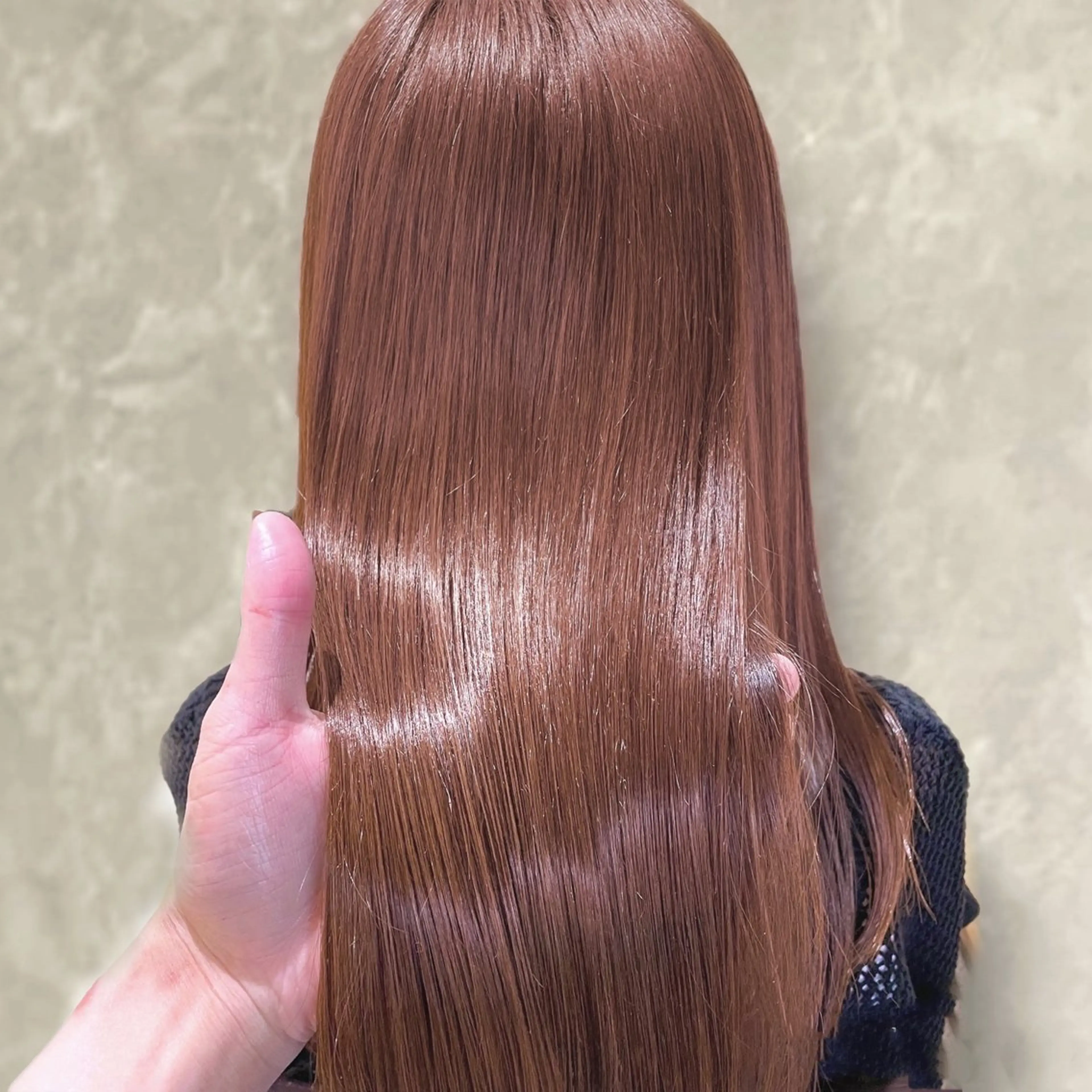ロング カラー パーマ 縮毛矯正 トリートメント ブリーチなしレイヤー 髪質改善/韓国ヘアのヘアスタイル